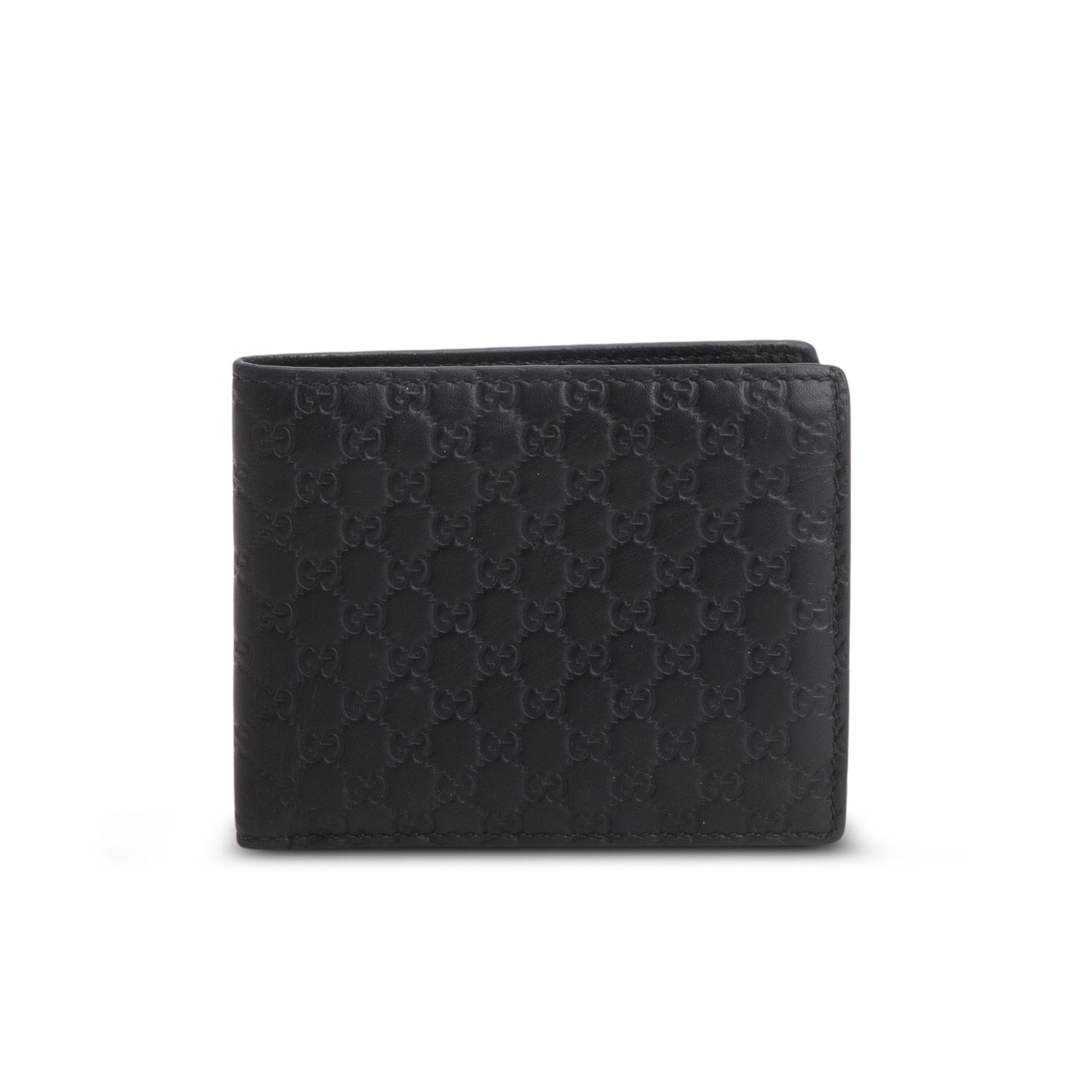 Gucci Black GG Signature Leather Bi-fold Wallet