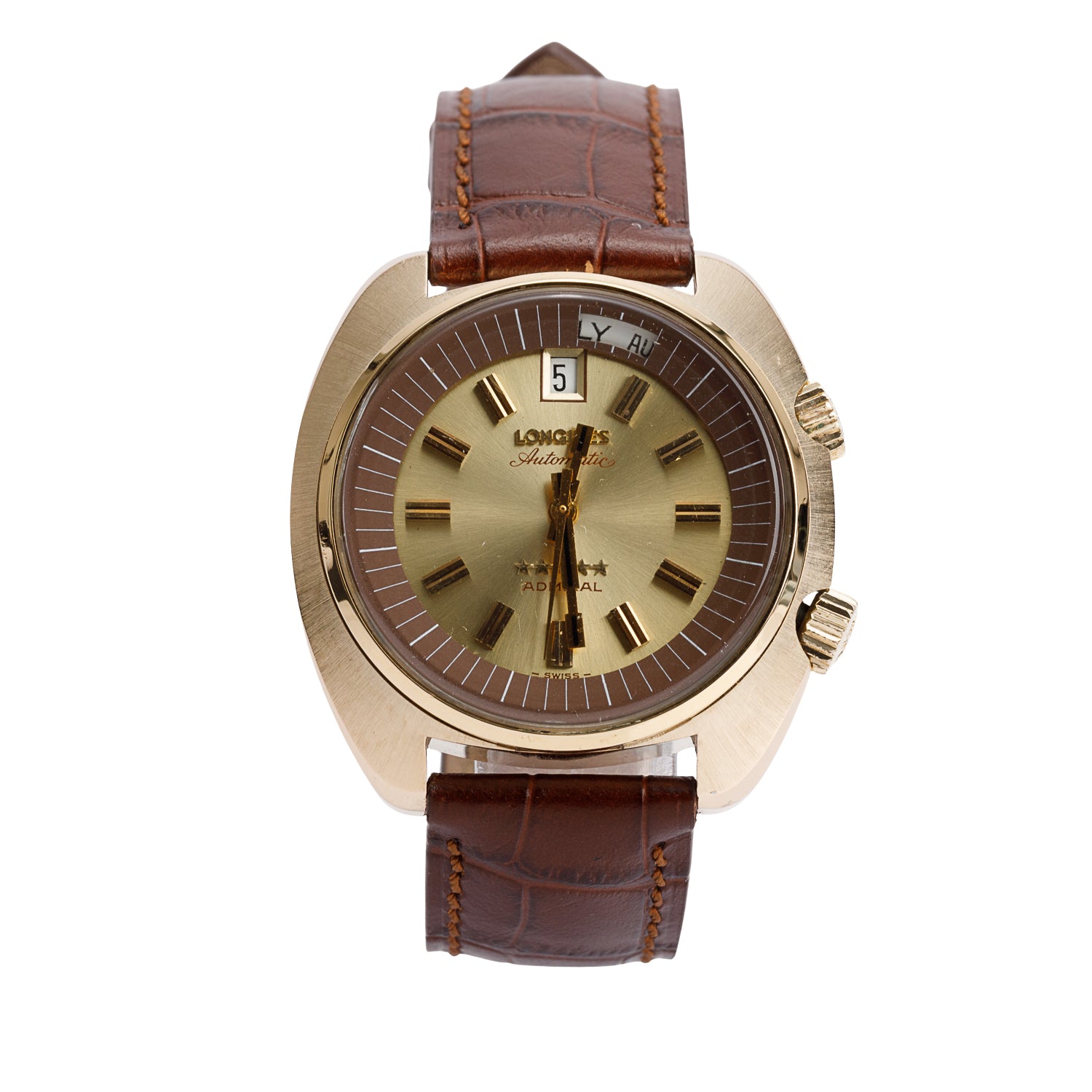 Longines Vintage Gold-Plated Stainless Steel Admiral 39 MM Automatic Watch