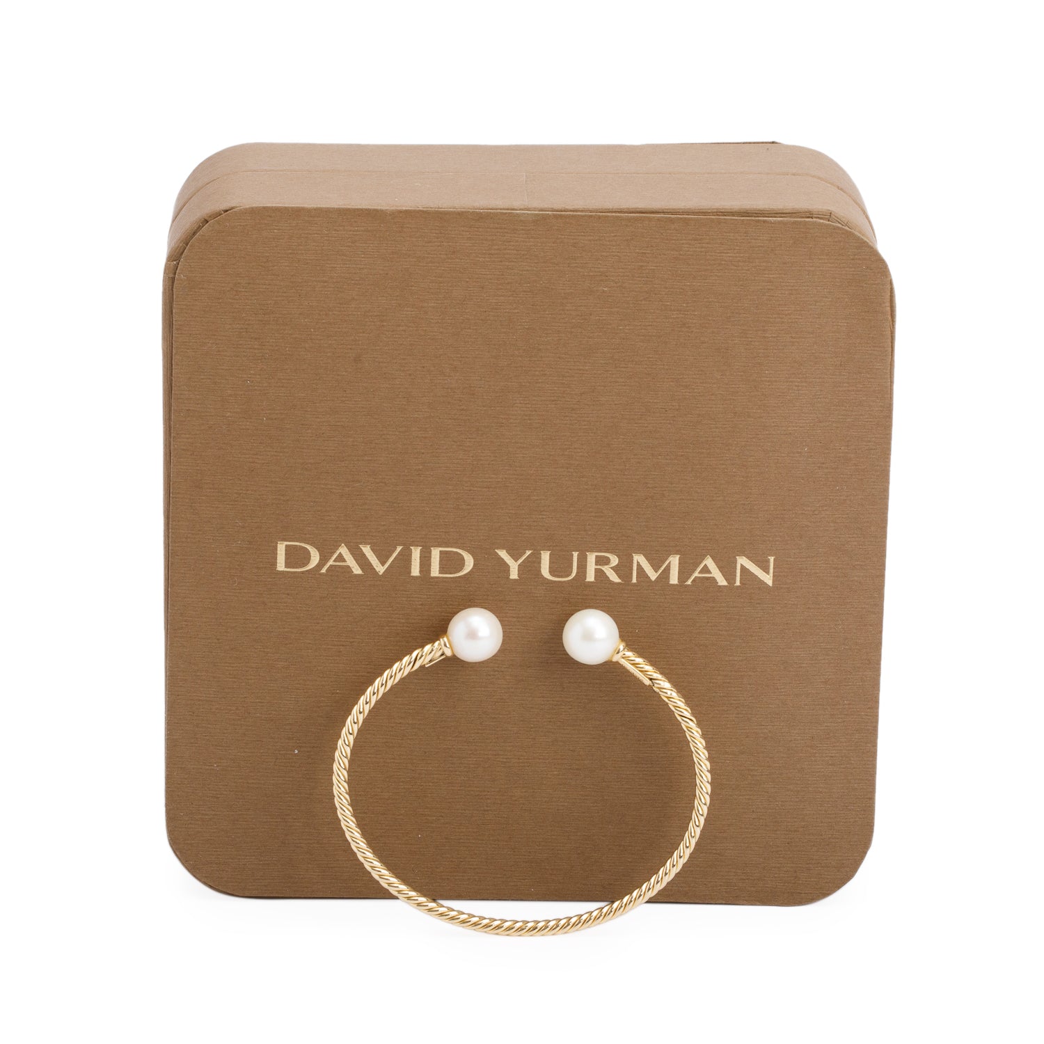 David Yurman 18k Yellow Gold Pearl Solari Cablespira 2.6 MM Bracelet w/ Box