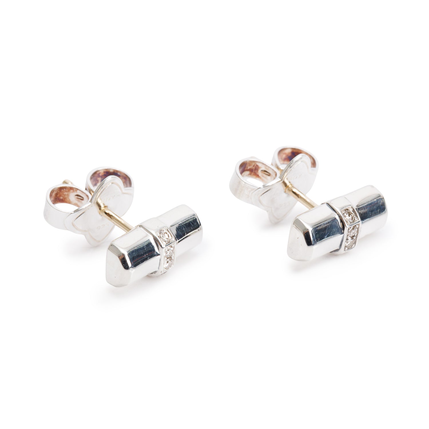 David Yurman Sterling Silver Diamond Lexington Stud Earrings