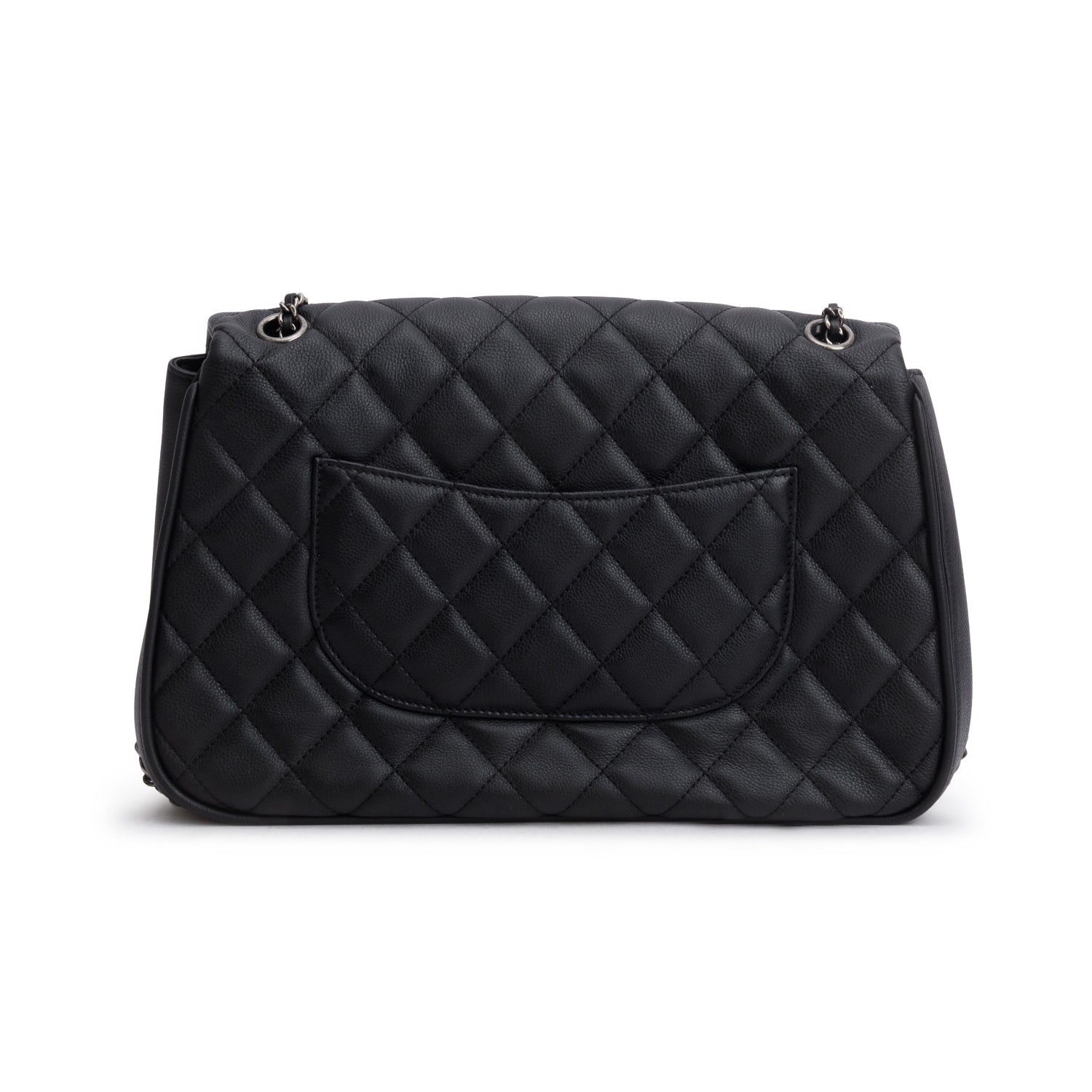 Chanel Black Caviar Frame in Chain Bag w/ Authenticity Card
