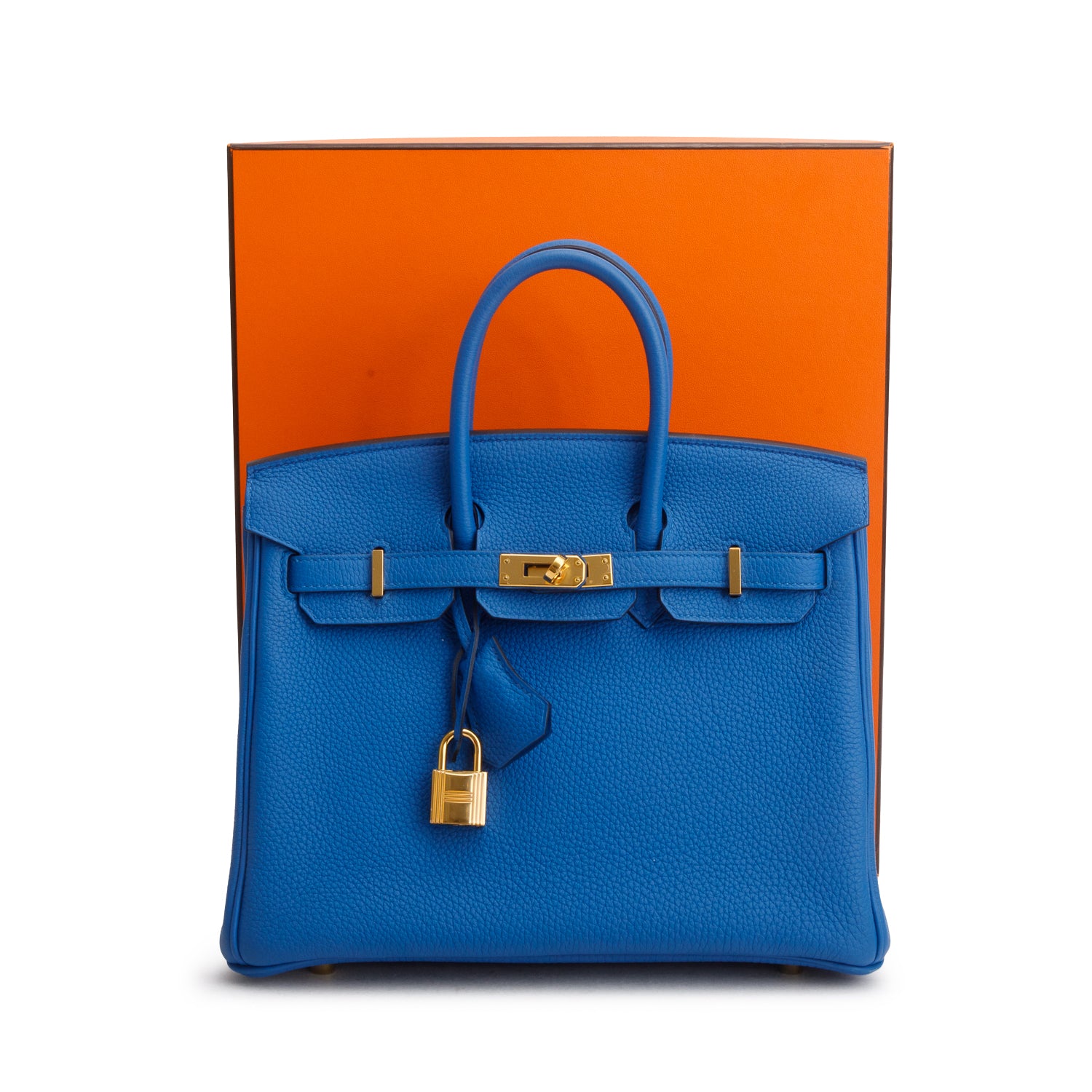 Hermes Bleu Hydra Togo Birkin 25 w/ Box