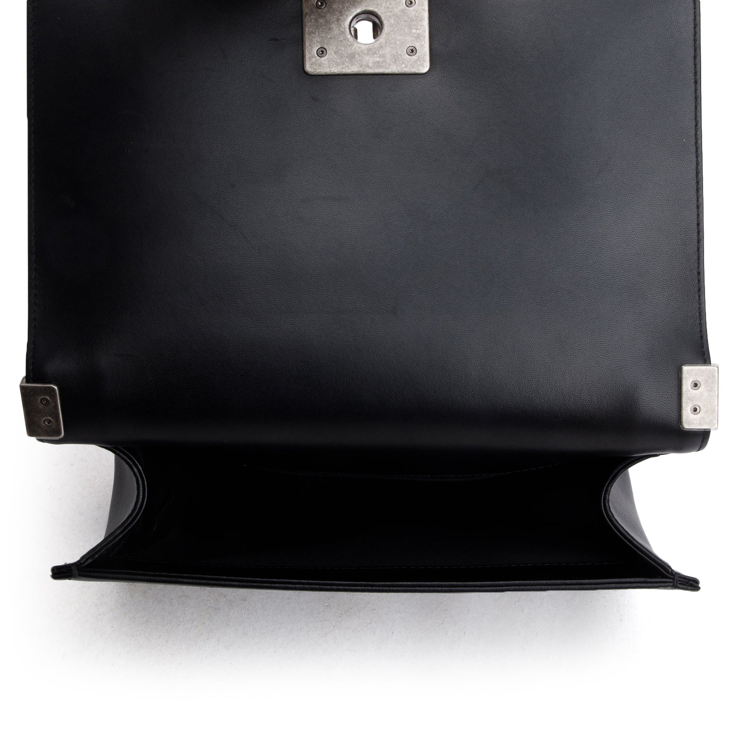 Chanel Black Lambskin Quilted Medium Boy Flap w/ Box