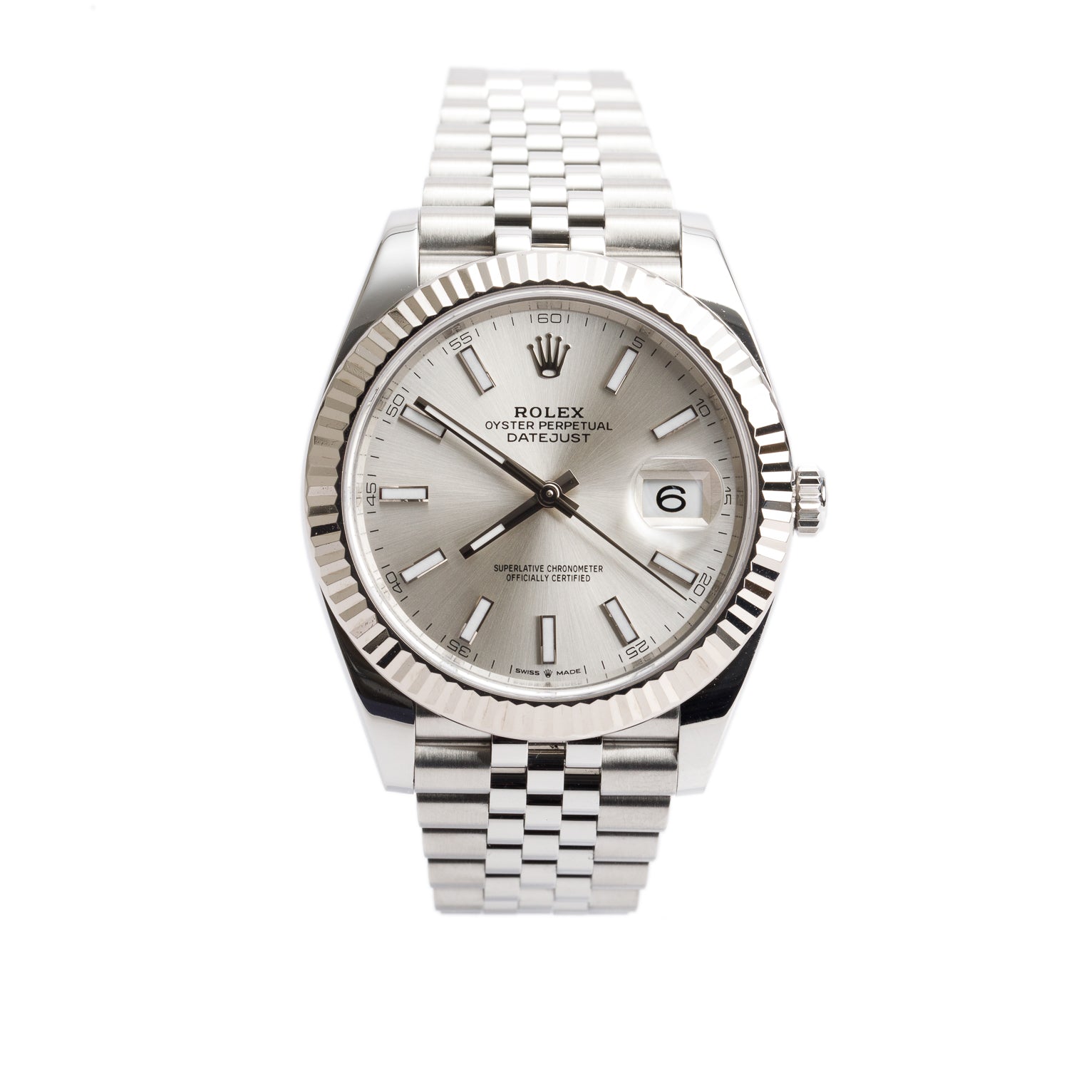 Rolex Stainless Steel Oyster Perpetual Datejust 41 MM Watch Silver Dial 126334