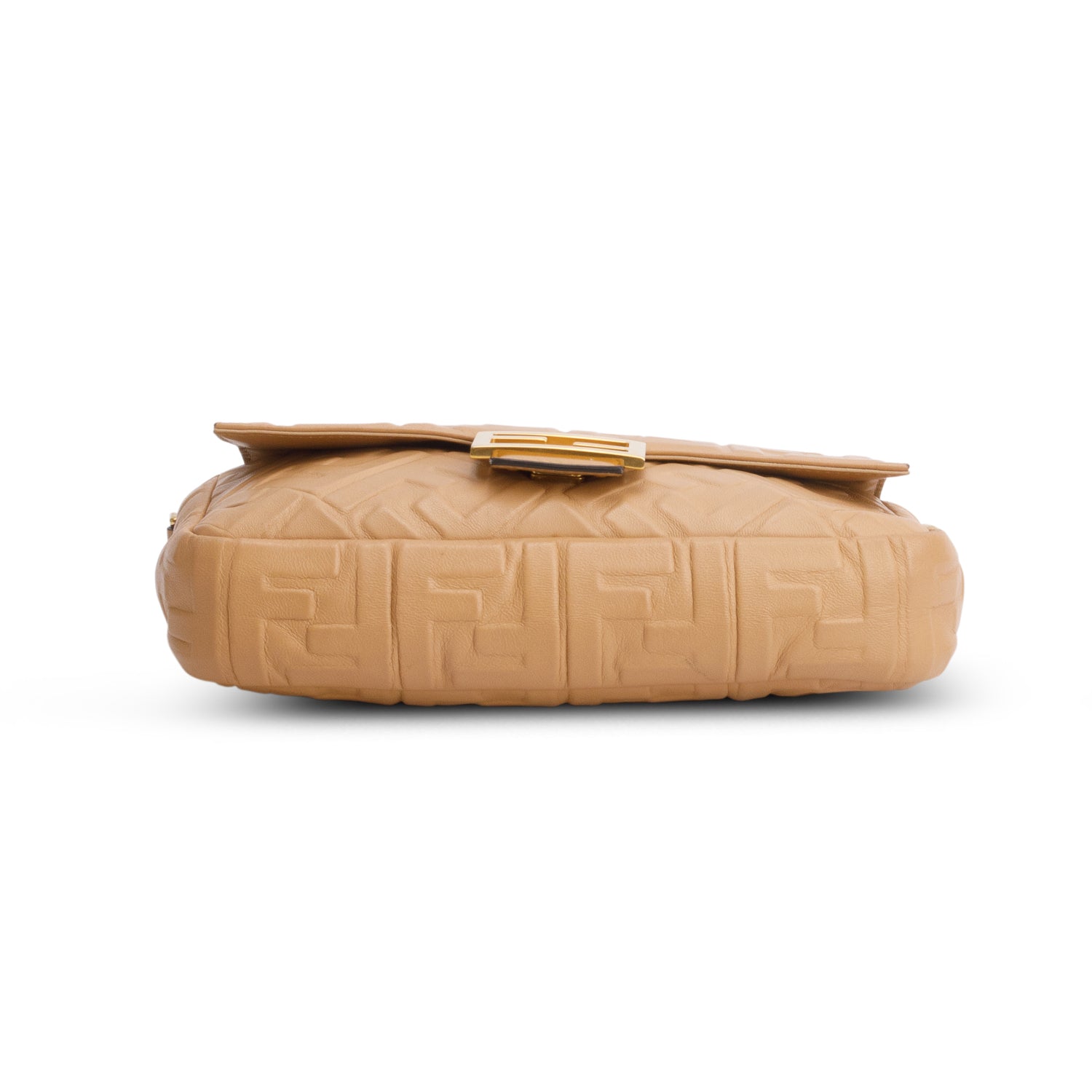 Fendi Brown Nappa FF 1974 Embossed Baguette w/ Straps