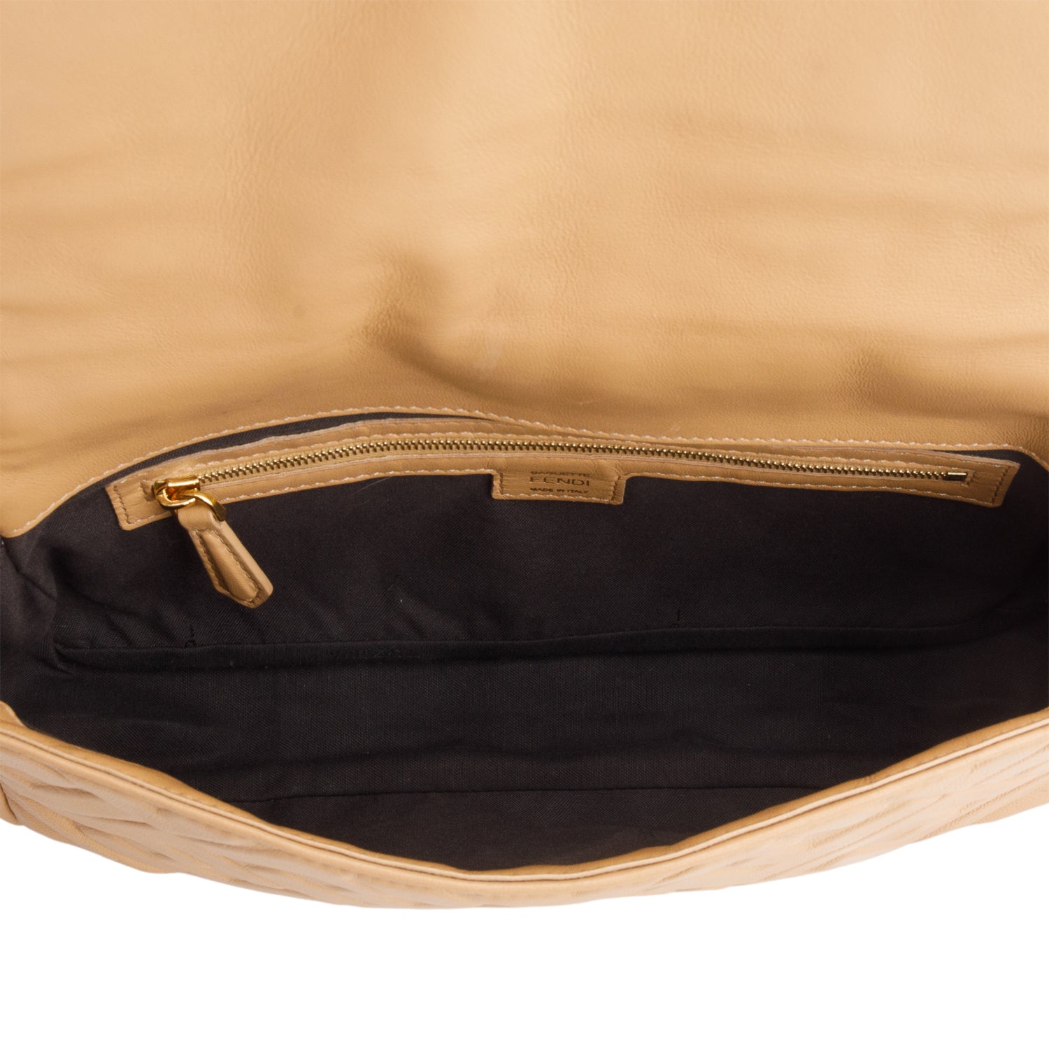 Fendi Brown Nappa FF 1974 Embossed Baguette w/ Straps