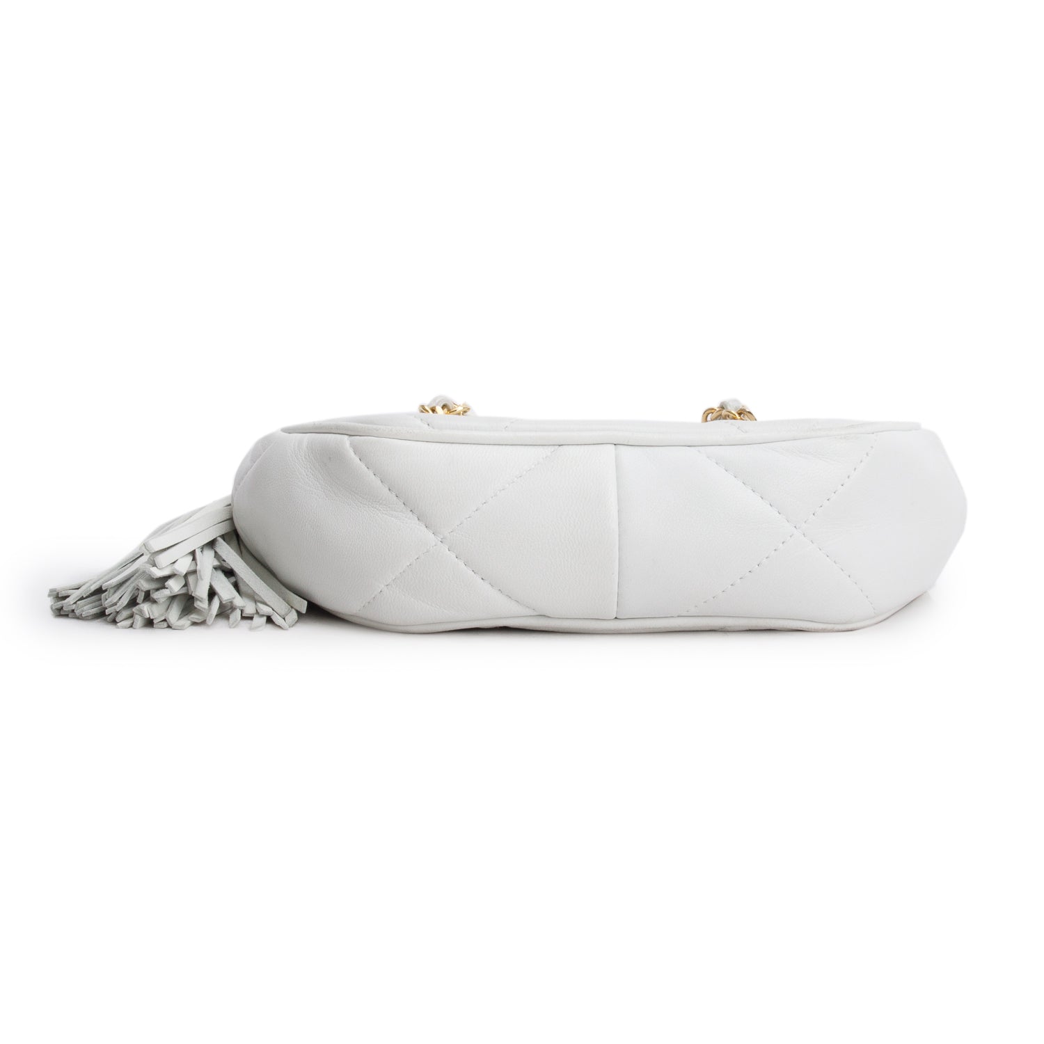Chanel Vintage White Lambskin Timeless Classique Shoulder Bag w/ Box & Authenticity Card