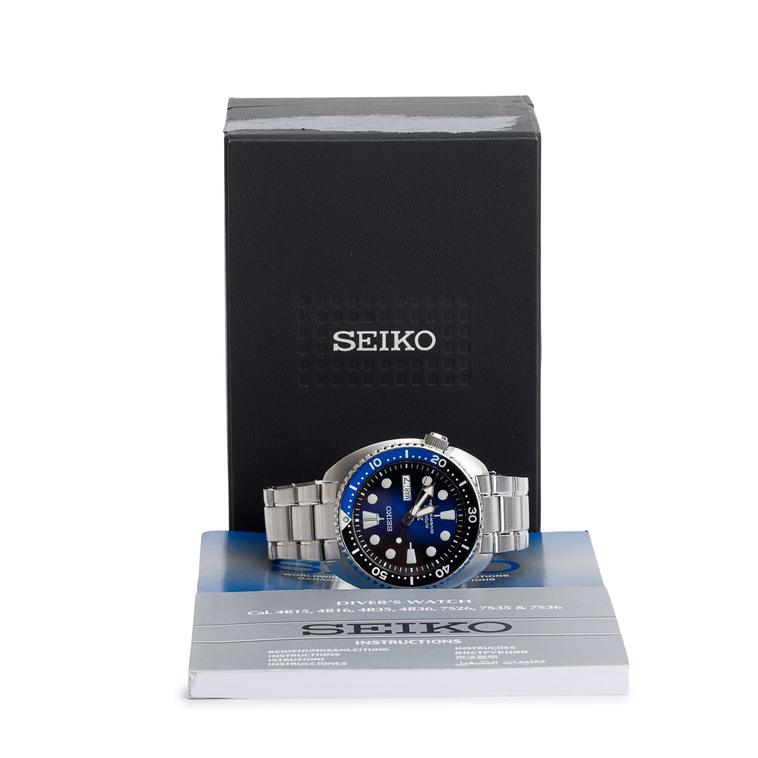 Seiko Stainless Steel Prospex Turtle Diver's 45 MM Automatic Watch Blue Dial w/ Box & Papers