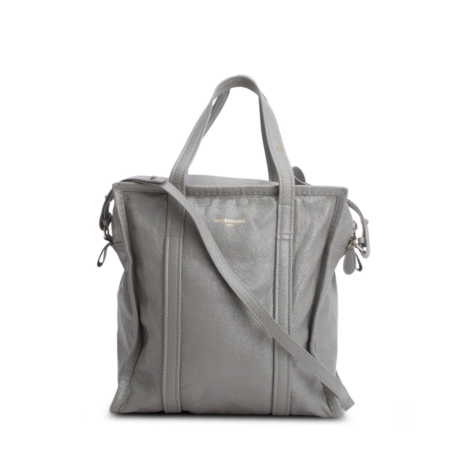 Balenciaga Grey Veau Arena S Bazar Shopper Tote w/ Strap