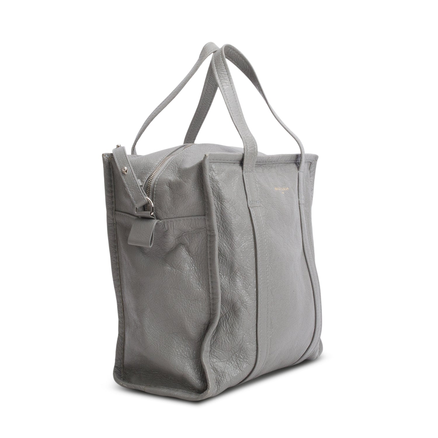 Balenciaga Grey Veau Arena S Bazar Shopper Tote w/ Strap
