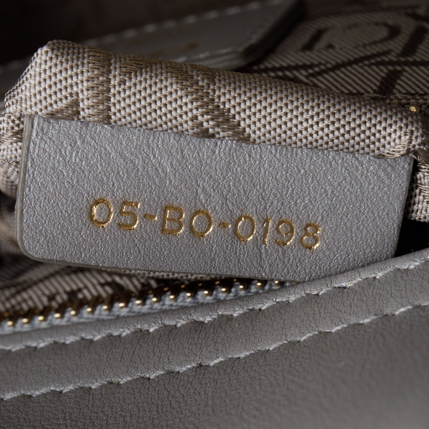 Christian Dior Grey Cannage Leather Mini Lady Dior Bag w/ Strap