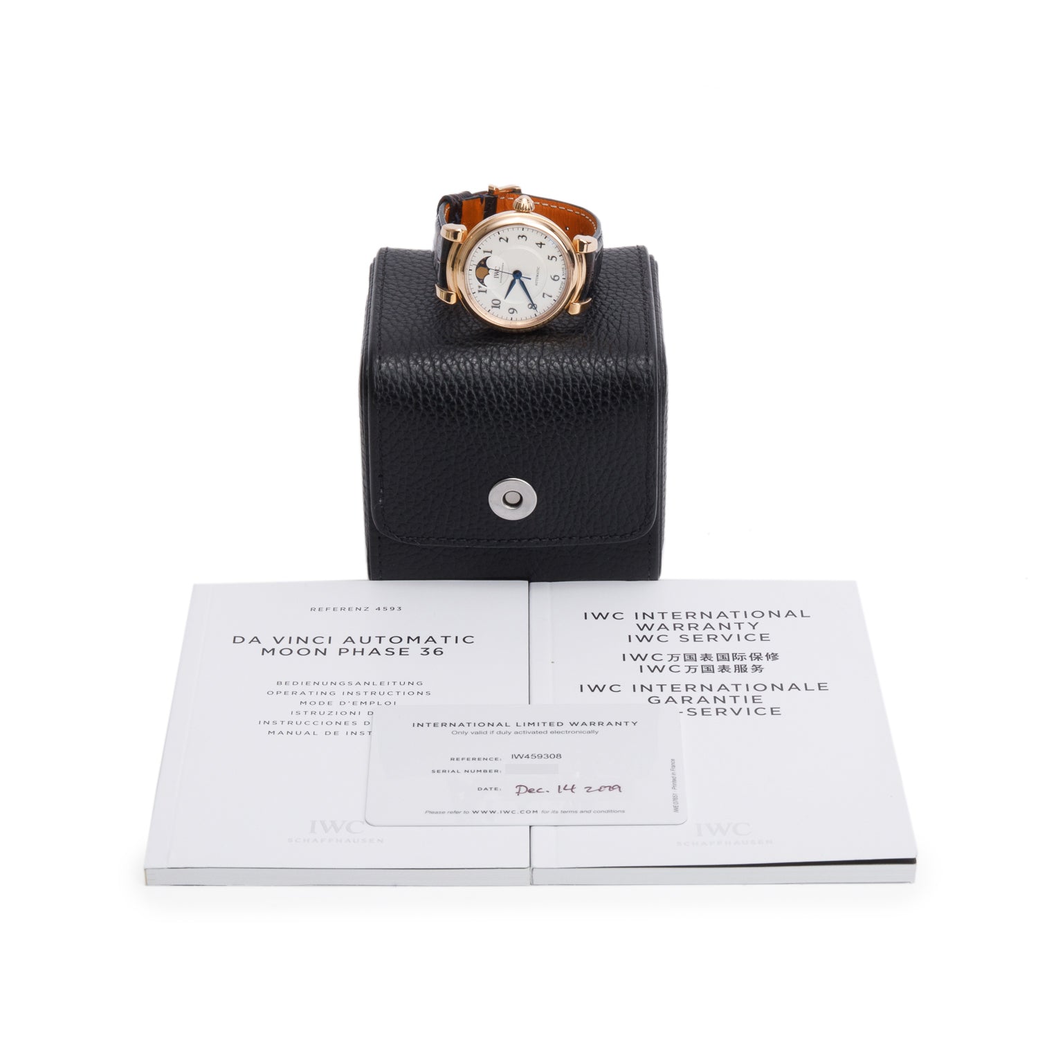 IWC 18k Rose Gold Da Vinci Moonphase 36 MM Automatic Watch IW459308 w/ Box & Papers