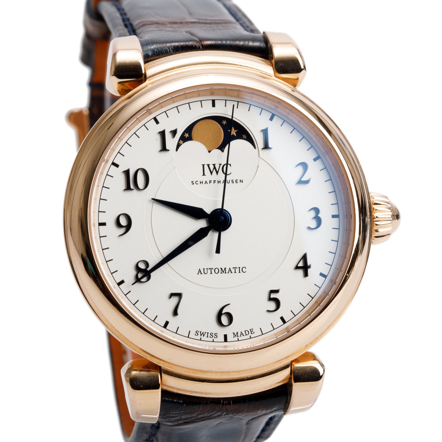 IWC 18k Rose Gold Da Vinci Moonphase 36 MM Automatic Watch IW459308 w/ Box & Papers