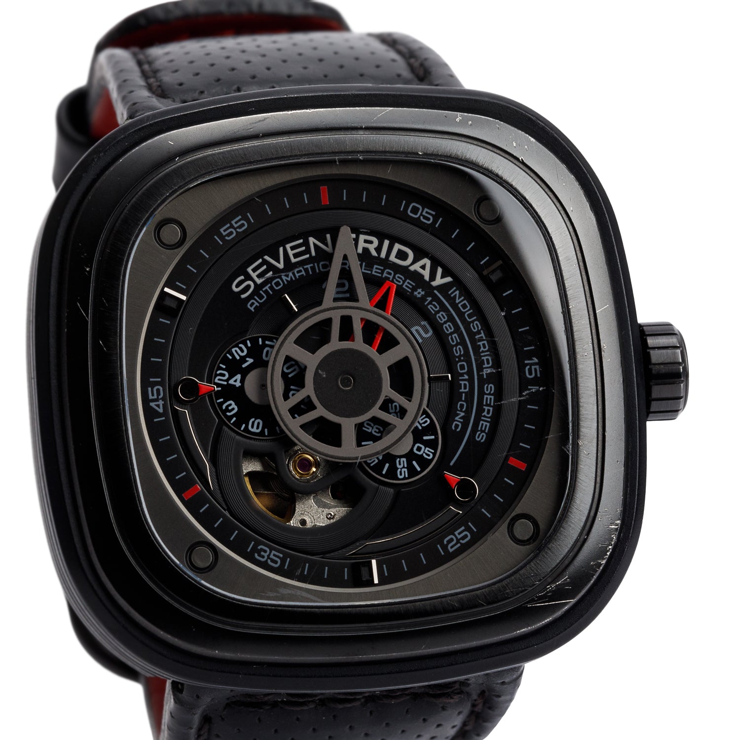 Sevenfriday Black PVD Stainless Steel Industrial Engines 48 MM Automatic Watch
