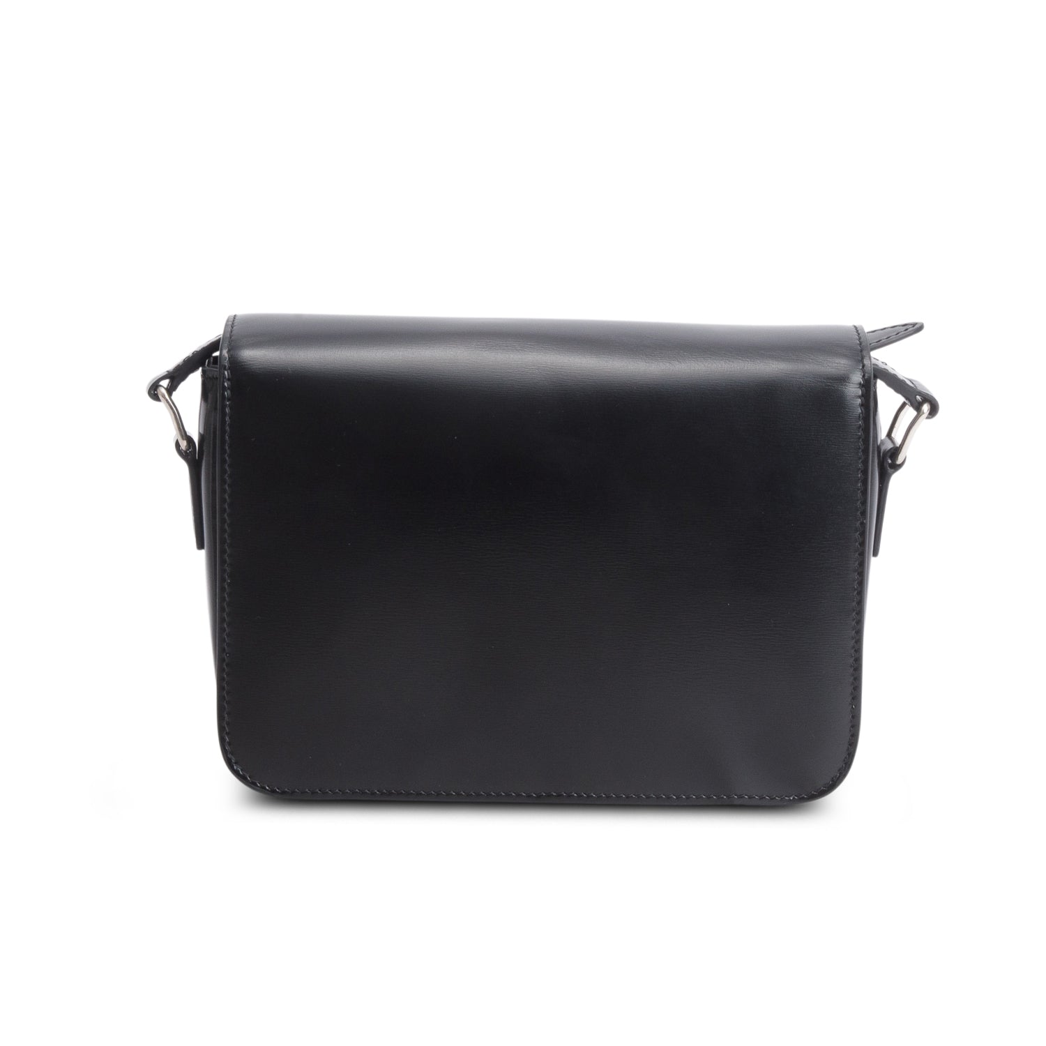 Celine 2024 Black Shiny Calfskin Teen Triomphe
