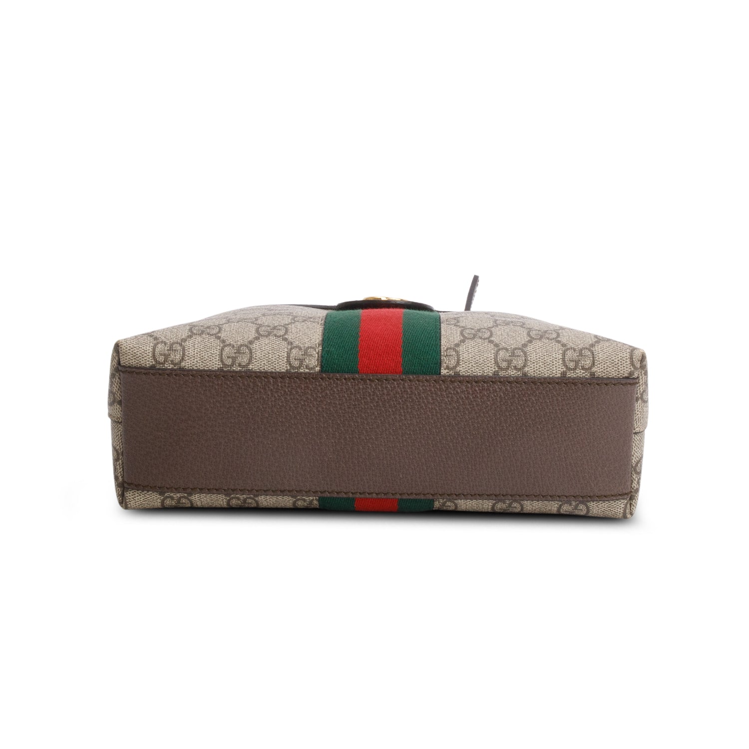 Gucci GG Supreme Monogram Textured Dollar Calfskin Web Small Ophidia Dome Shoulder Bag