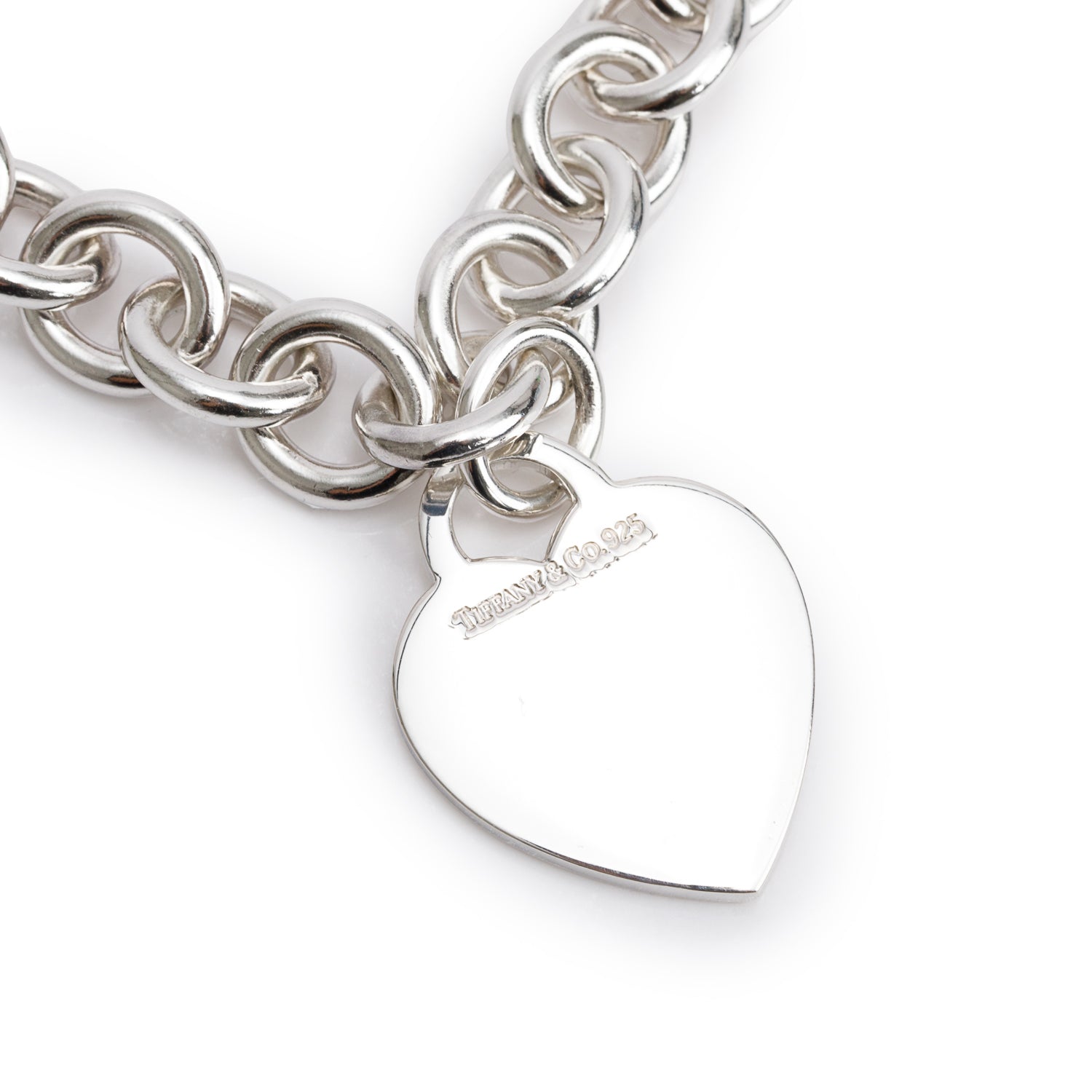 Tiffany & Co. Sterling Silver Heart Tag Chain Link Necklace