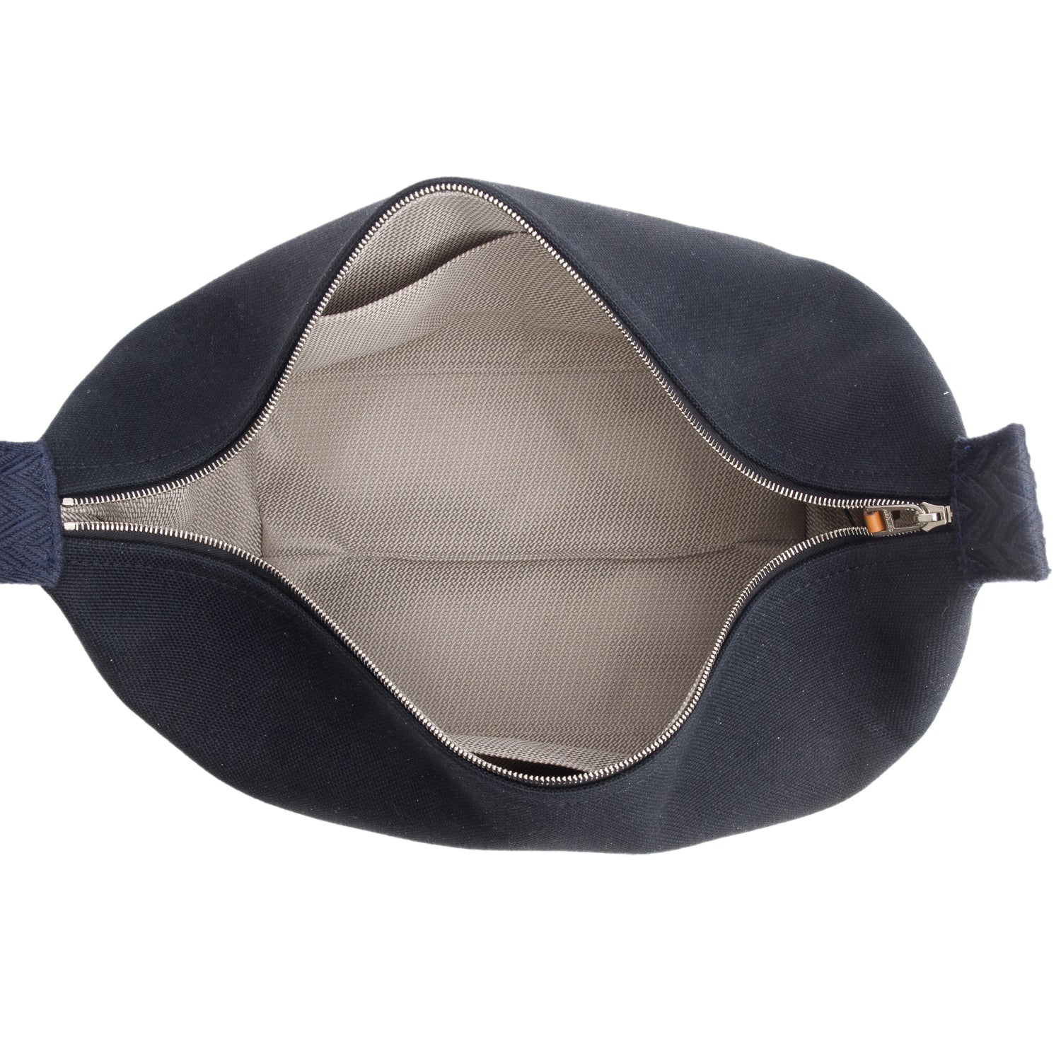 Hermes Bleu Nuit Canvas Large Bride-A-Brac Pouch