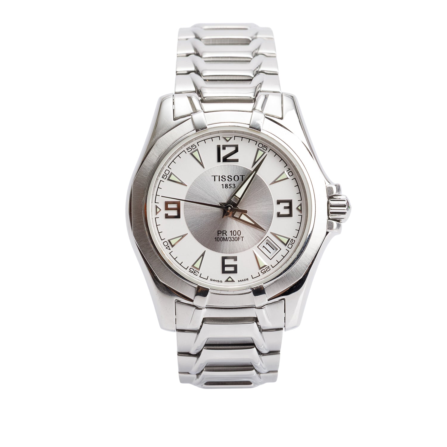 Tissot Stainless Steel PR100 38MM Quartz Watch Silver Dial