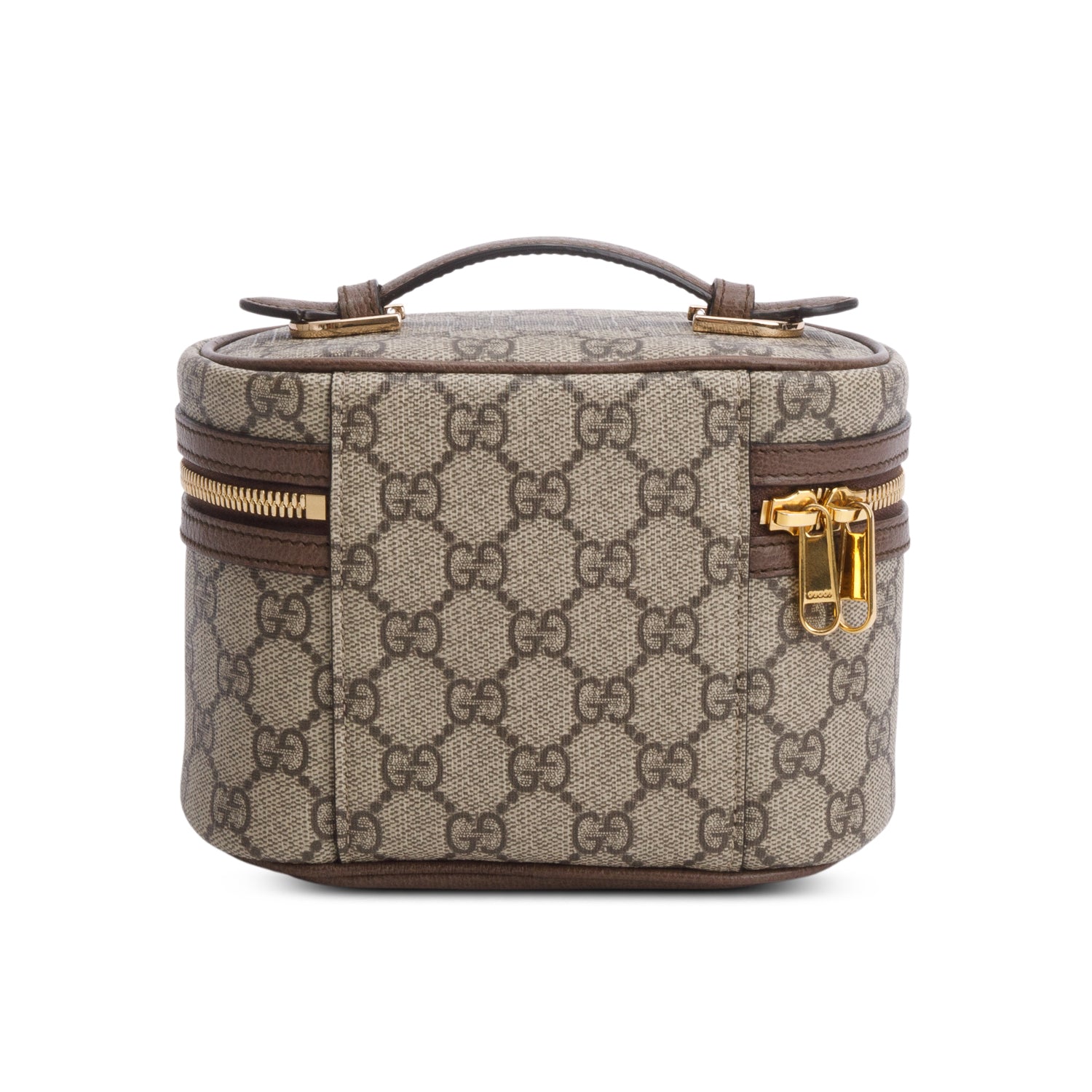 Gucci GG Supreme Monogram Textured Calfskin Web Ophidia Vanity Cosmetic Case