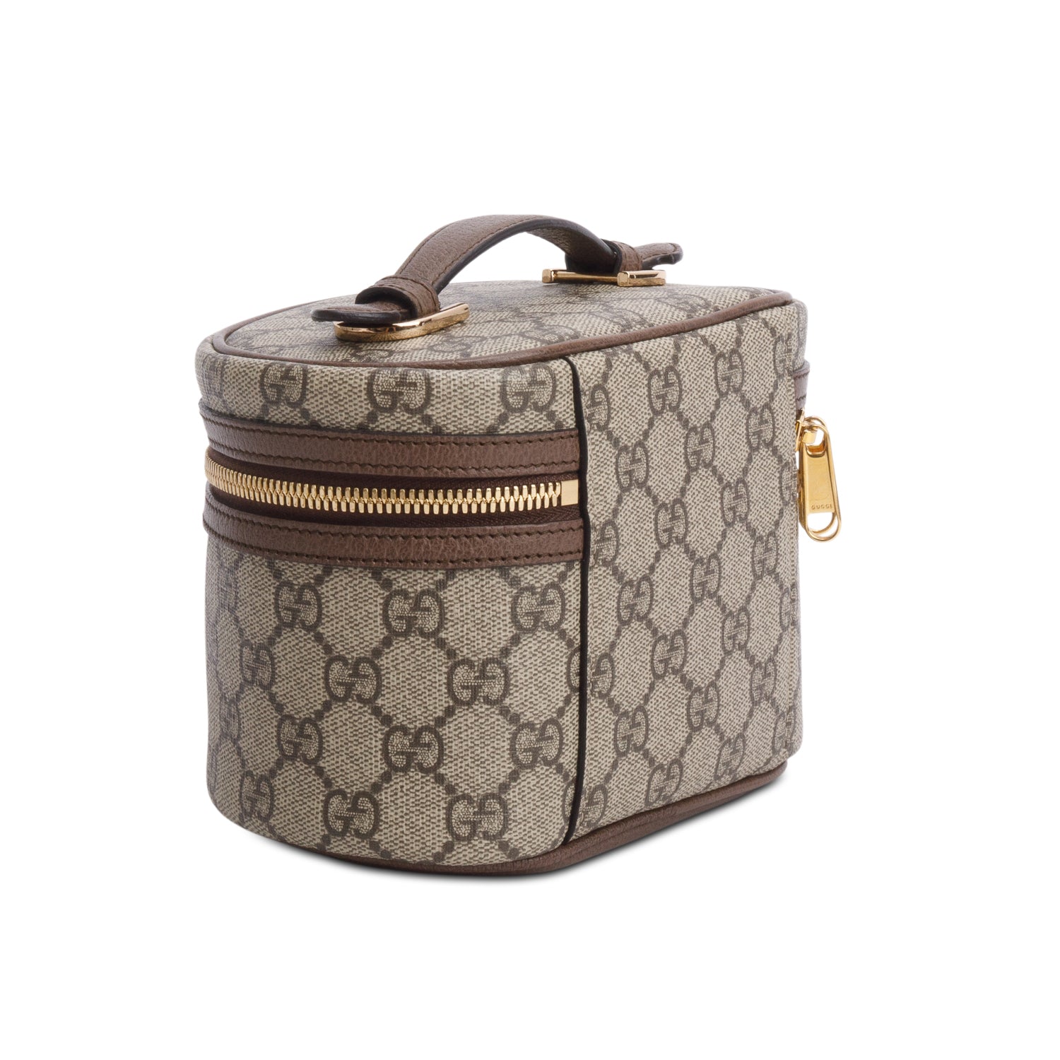 Gucci GG Supreme Monogram Textured Calfskin Web Ophidia Vanity Cosmetic Case