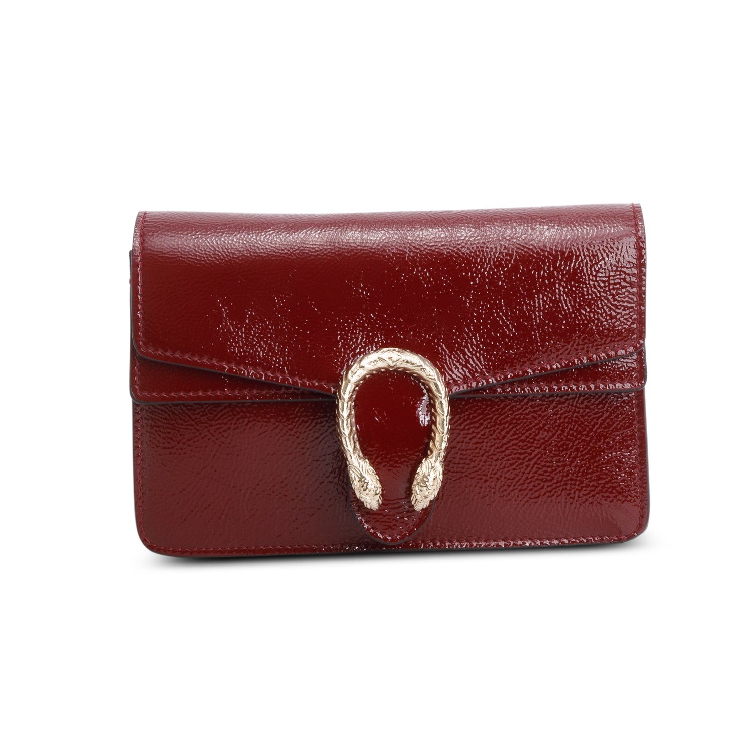 Gucci Red Crinkled Patent Super Mini Dionysus Shoulder Bag