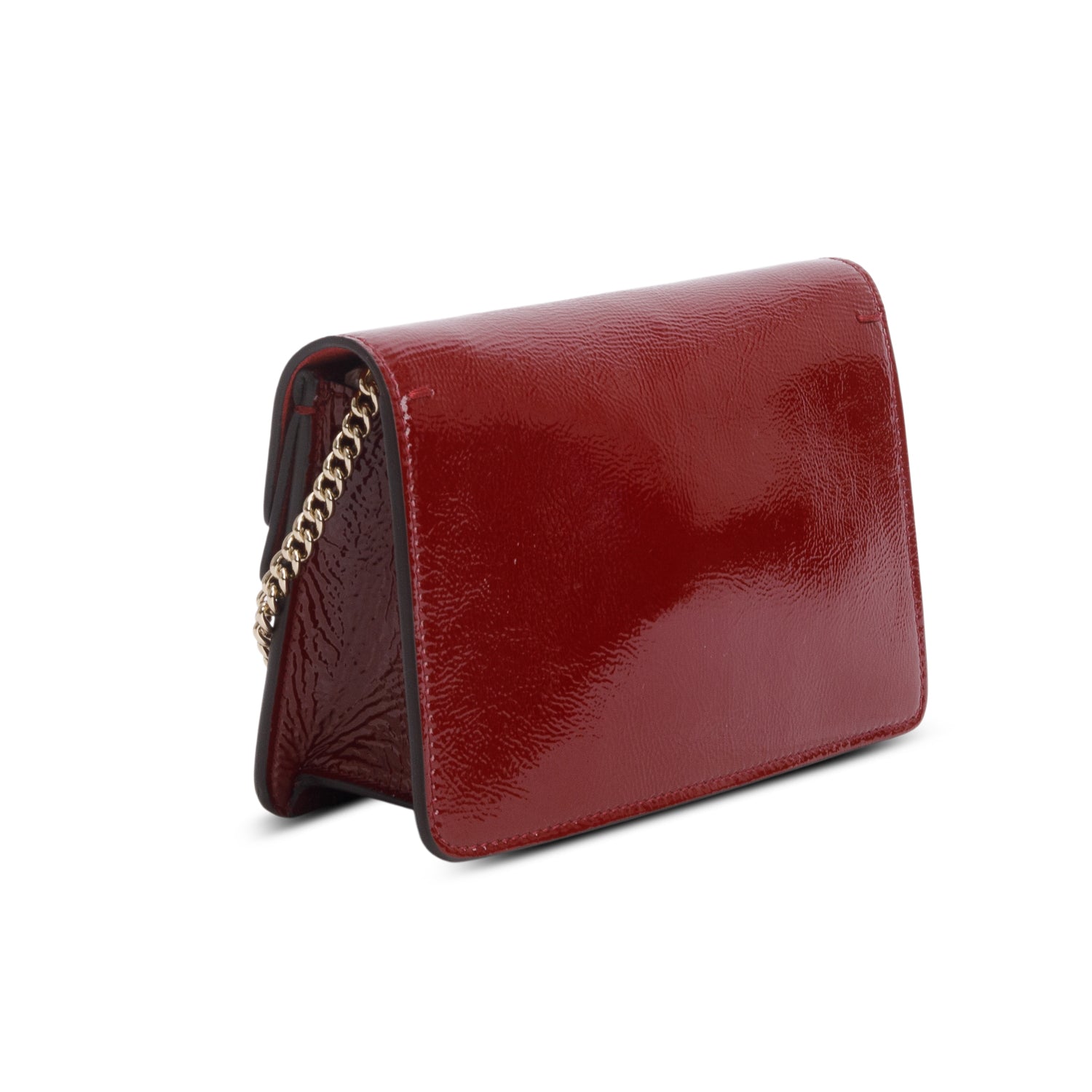 Gucci Red Crinkled Patent Super Mini Dionysus Shoulder Bag