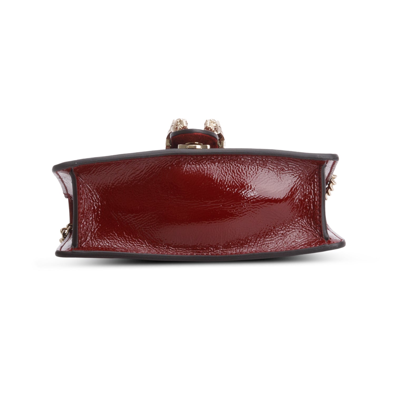 Gucci Red Crinkled Patent Super Mini Dionysus Shoulder Bag