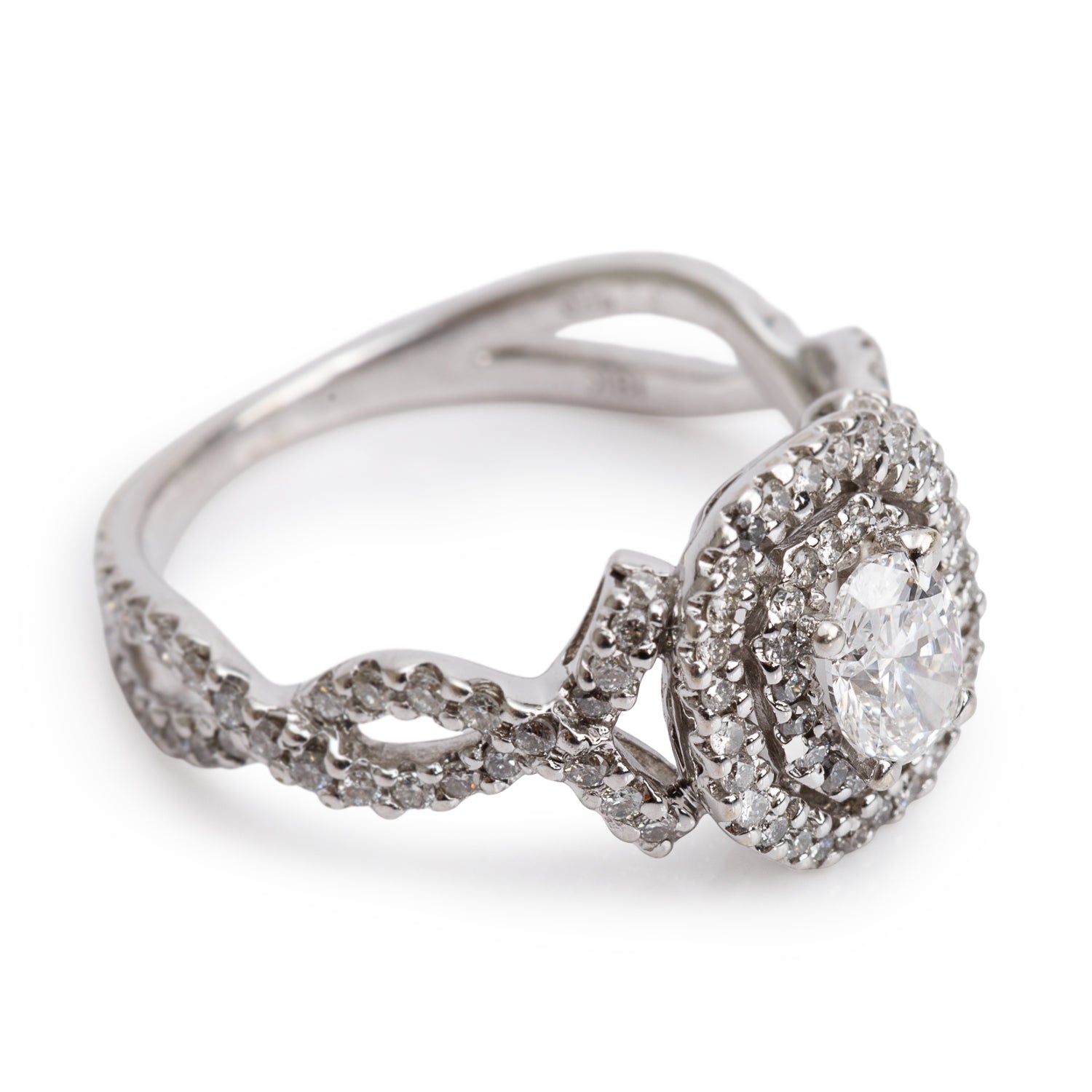 14k White Gold 0.45 ct. Oval Cut Diamond Engagement Ring, Size 6