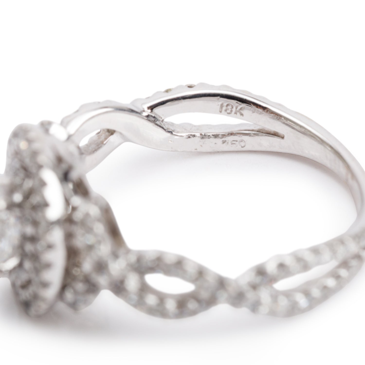 14k White Gold 0.45 ct. Oval Cut Diamond Engagement Ring, Size 6