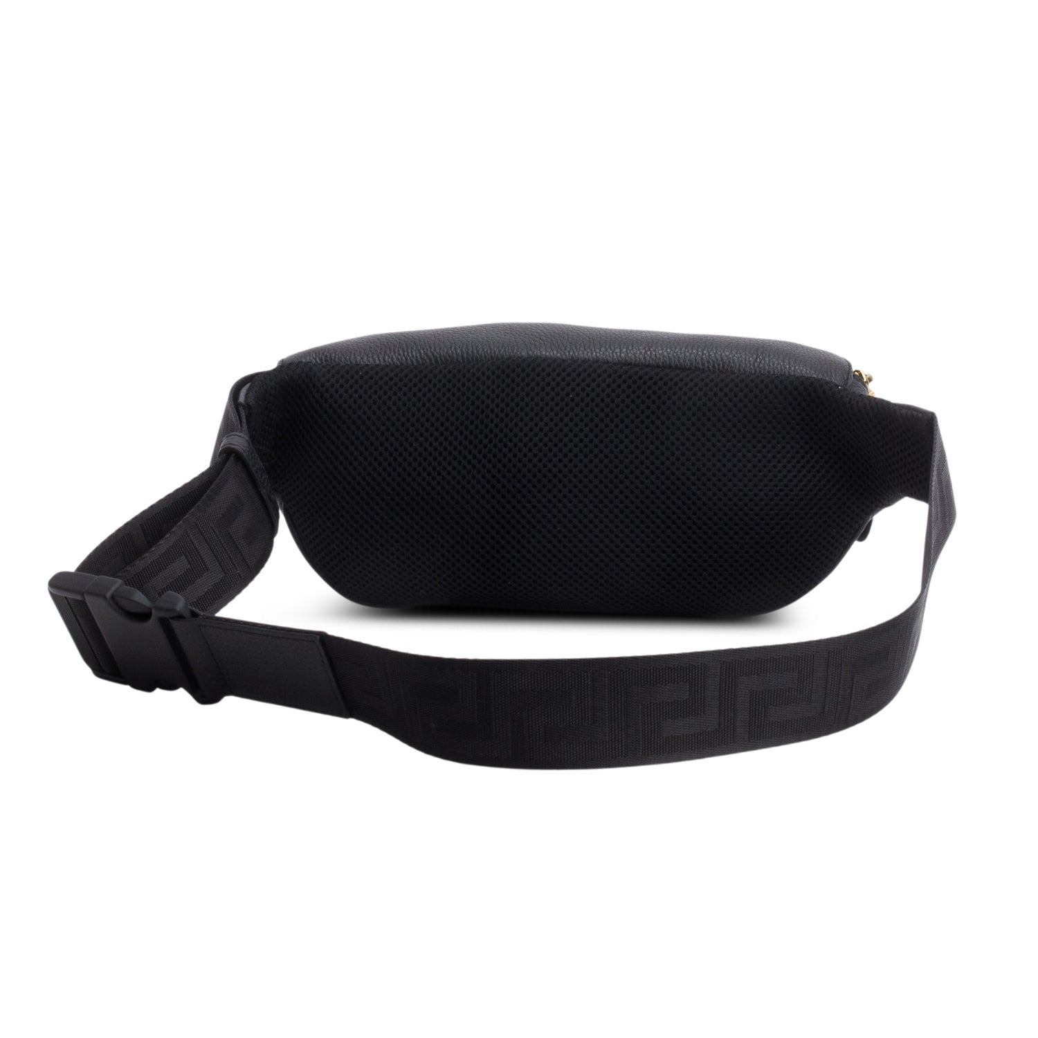 Versace Black Grained Calfskin Vanitas Medea Belt Bag