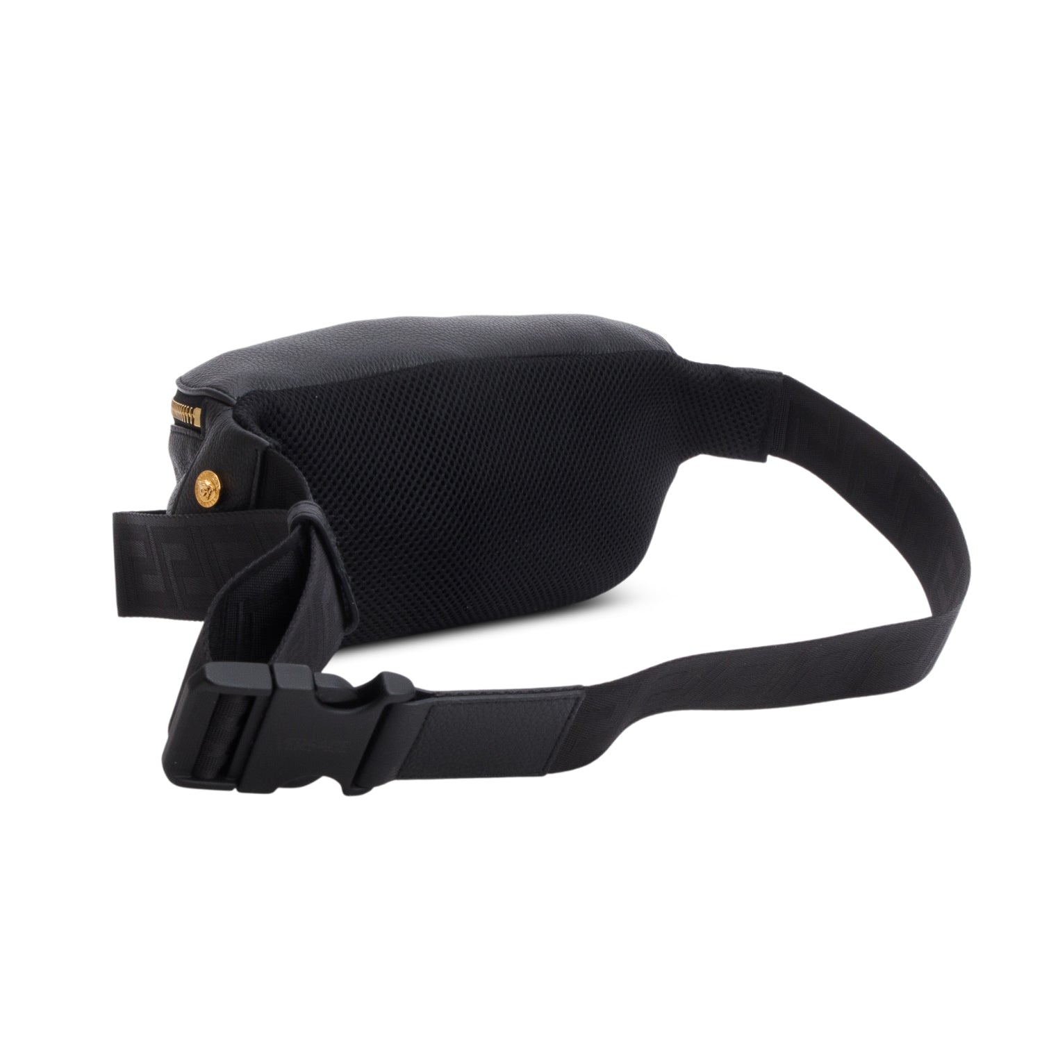 Versace Black Grained Calfskin Vanitas Medea Belt Bag