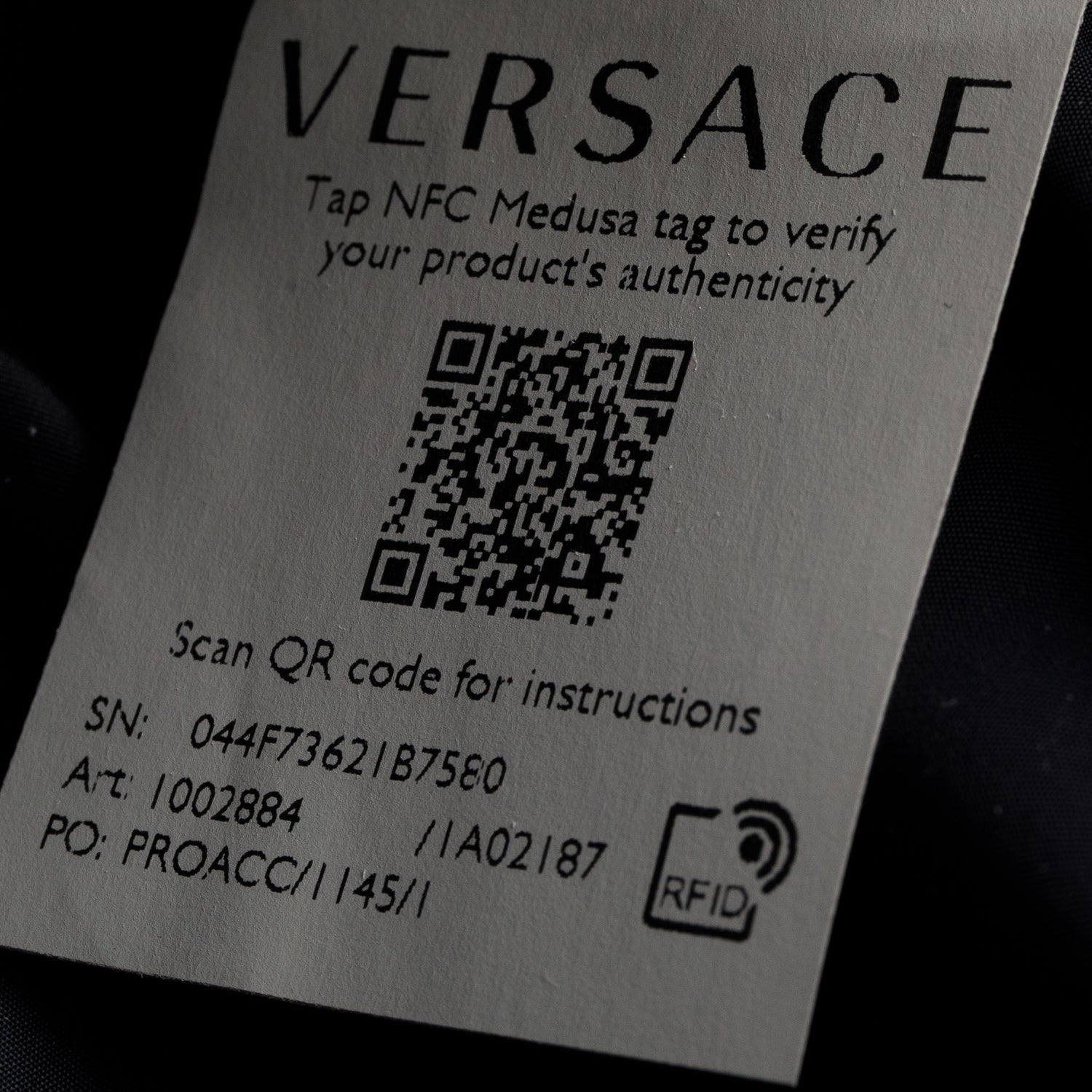 Versace Black Grained Calfskin Vanitas Medea Belt Bag