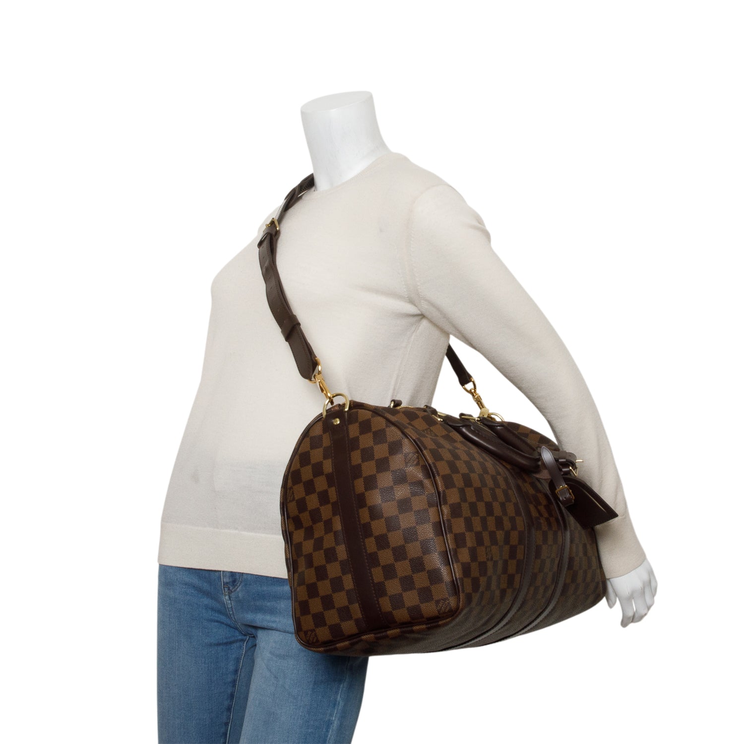Louis Vuitton Damier Ebene Keepall Bandouliere 45 w/ Strap