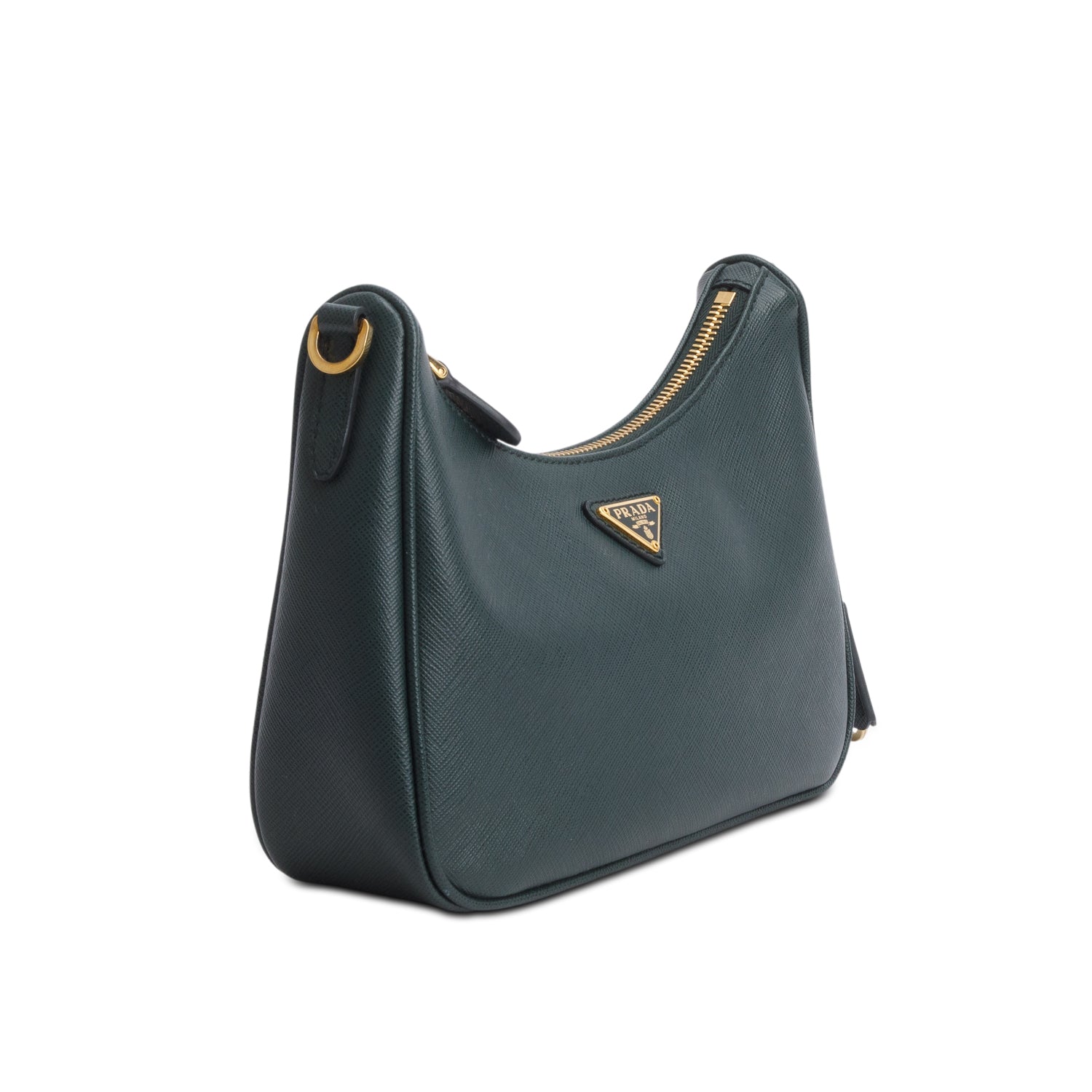 Prada 2020 Green Saffiano Lux Re-Edition 2005 Shoulder Bag w/ Straps & Authenticity Card