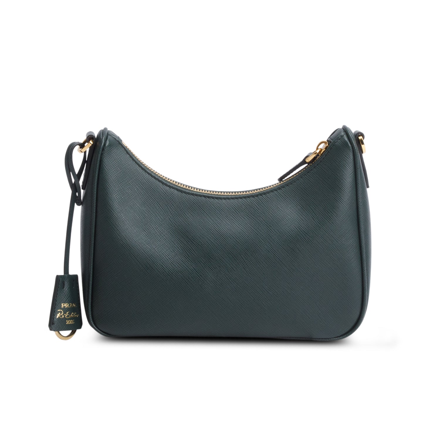 Prada 2020 Green Saffiano Lux Re-Edition 2005 Shoulder Bag w/ Straps & Authenticity Card