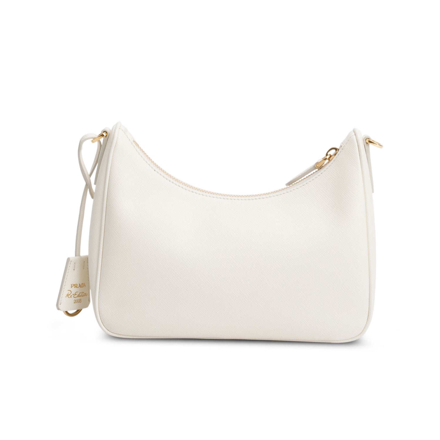 Prada White Saffiano Lux Re-Edition 2005 Shoulder Bag w/ Straps