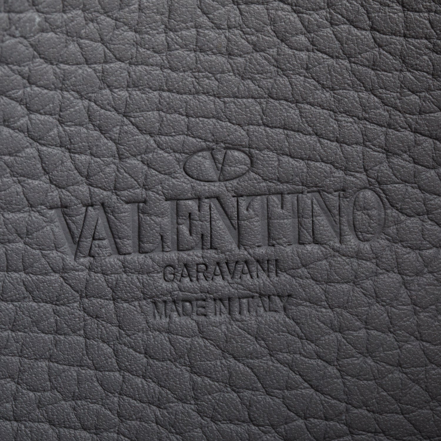 Valentino Grey Pebbled Calfskin Medium Rockstud Flip Lock Crossbody Bag