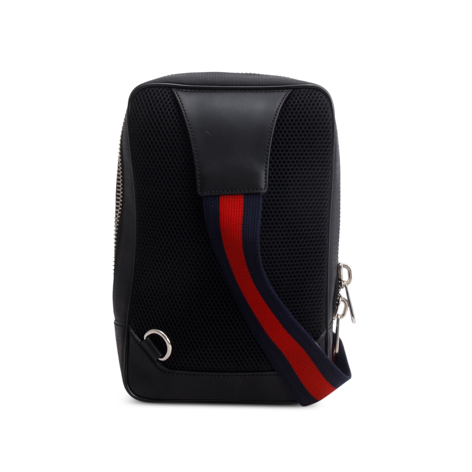 Gucci Black Soft GG Supreme Monogram Web Sling Backpack