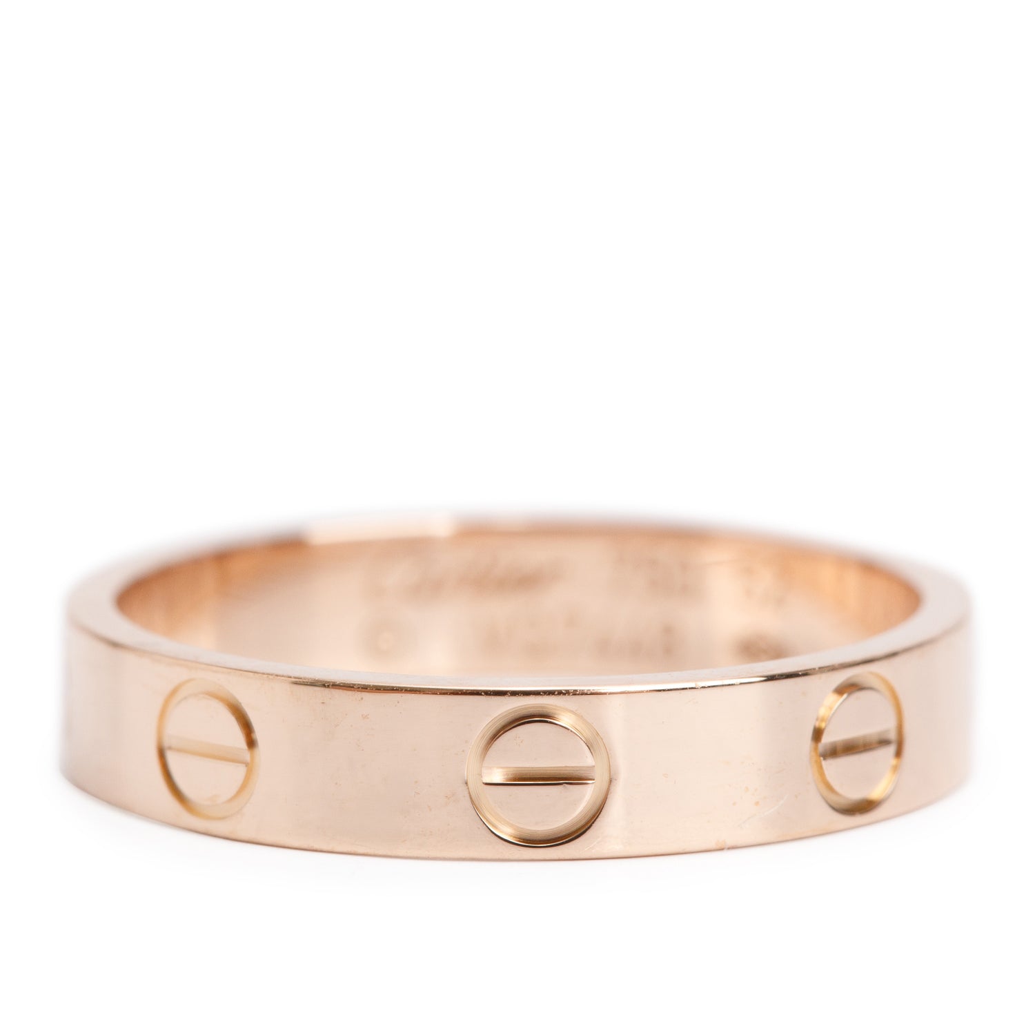 Cartier 18k Rose Gold 3.6 mm Love Wedding Band Ring, Size 52 6 w/ Box