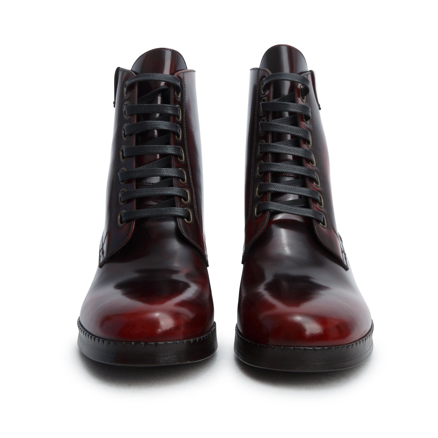 Dolce & Gabbana Red Vitello Spazzola Tronchetto Biker Boots, Women's Size 40 w/ Box