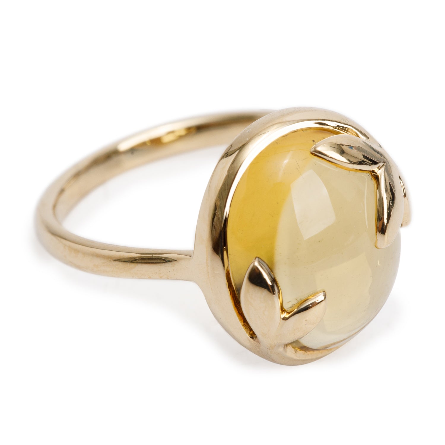 Tiffany & Co. 18k Yellow Gold Citrine Olive Leaf Ring, Size 7.25