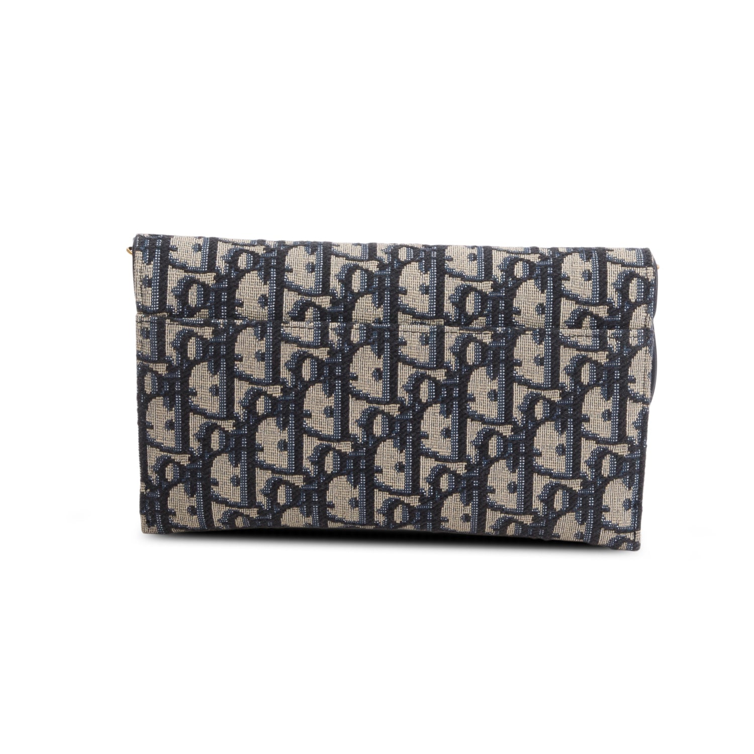 Christian Dior 2022 Blue Oblique Small Saddle Chain Pouch w/ Box & Pouch