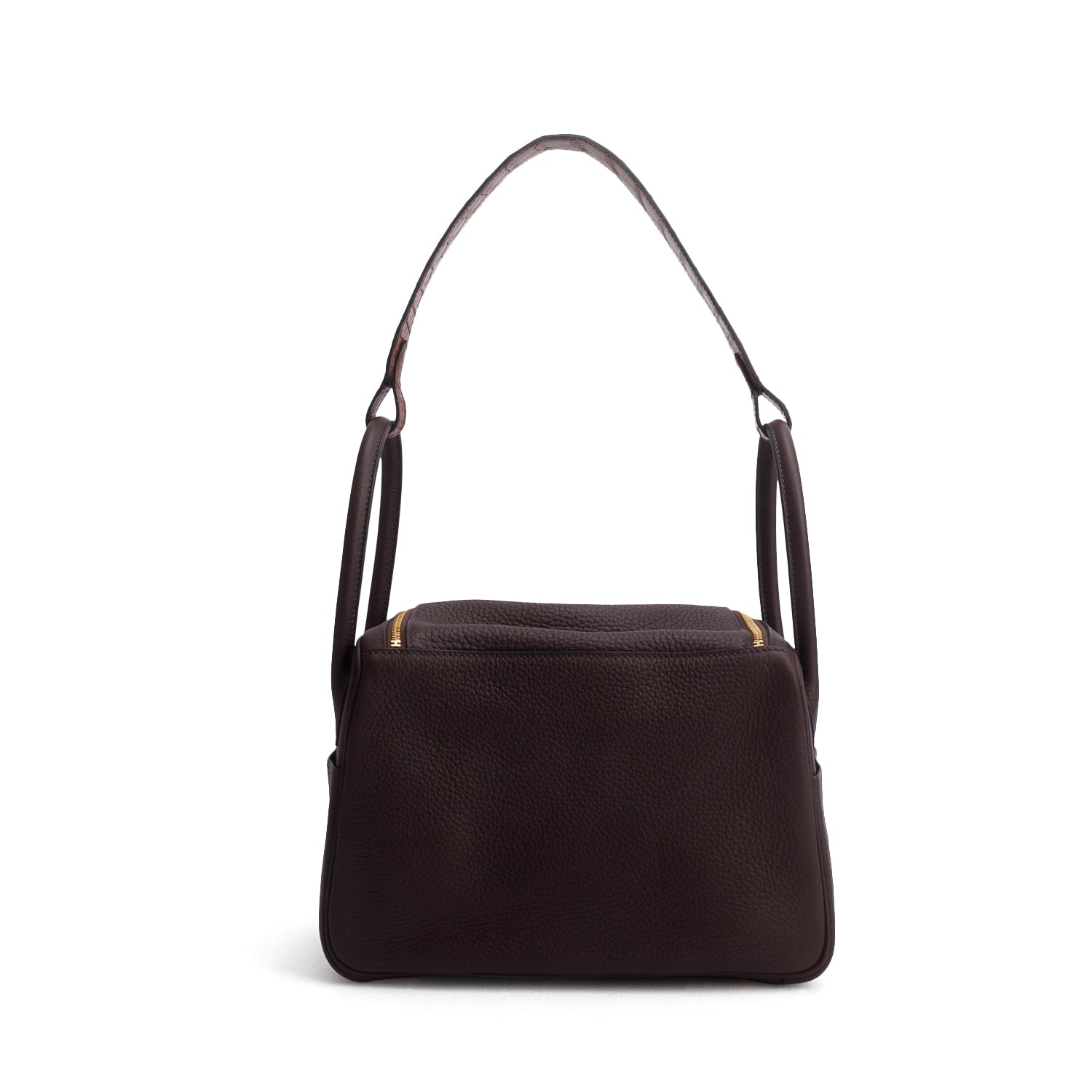 Hermes 2021 Rouge Sellier/Bourgogne Taurillon Clemence Crocodile Niloticus Lindy Touch 26 w/ Box