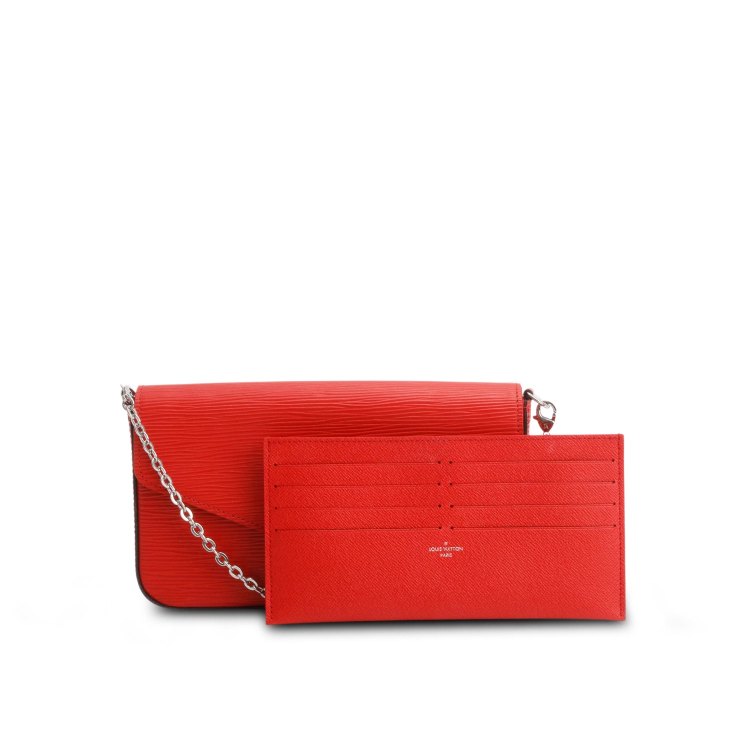 Louis Vuitton Red Epi Leather Felicie Pochette Bag w/ Insert