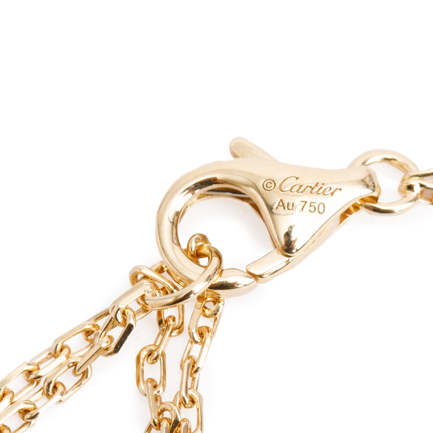 Cartier 2022 18k Yellow Gold 2 Diamond Love Chain Bracelet w/ Box & Certificate