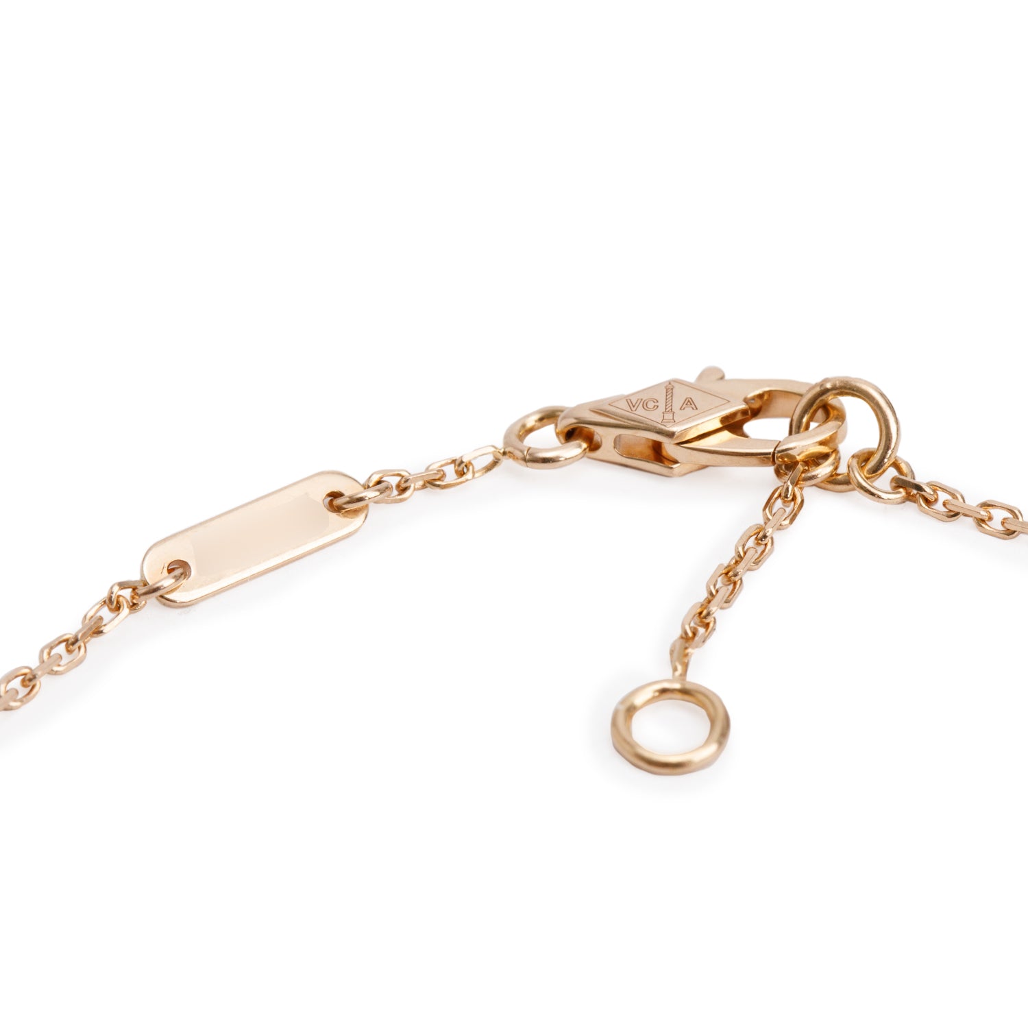 Van Cleef & Arpels 2025 18k Rose Gold Sweet Alhambra 1 Motif Carnelian Bracelet w/ Pouch & Receipt