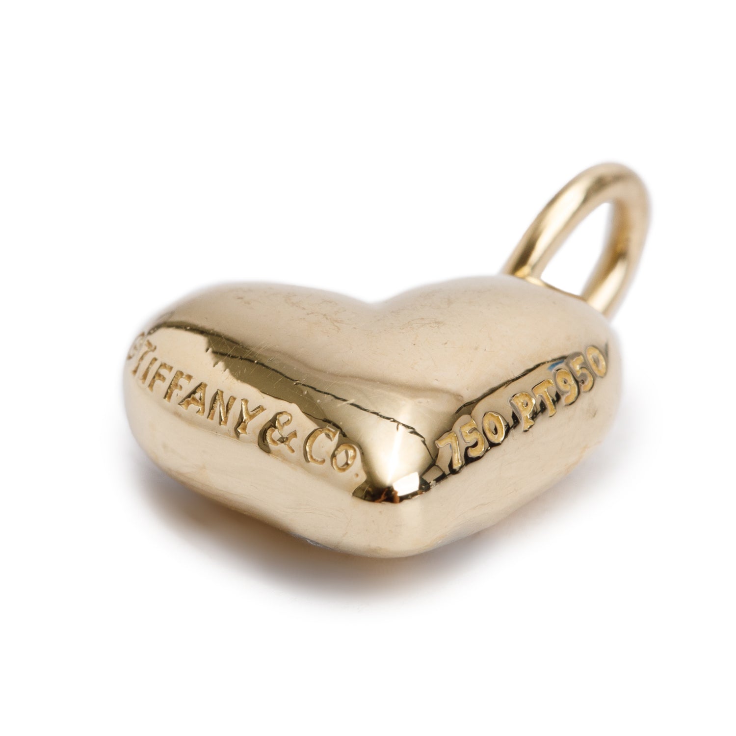 Tiffany & Co. 18k Yellow Gold & Platinum Diamond Etoile Heart Charm Pendant