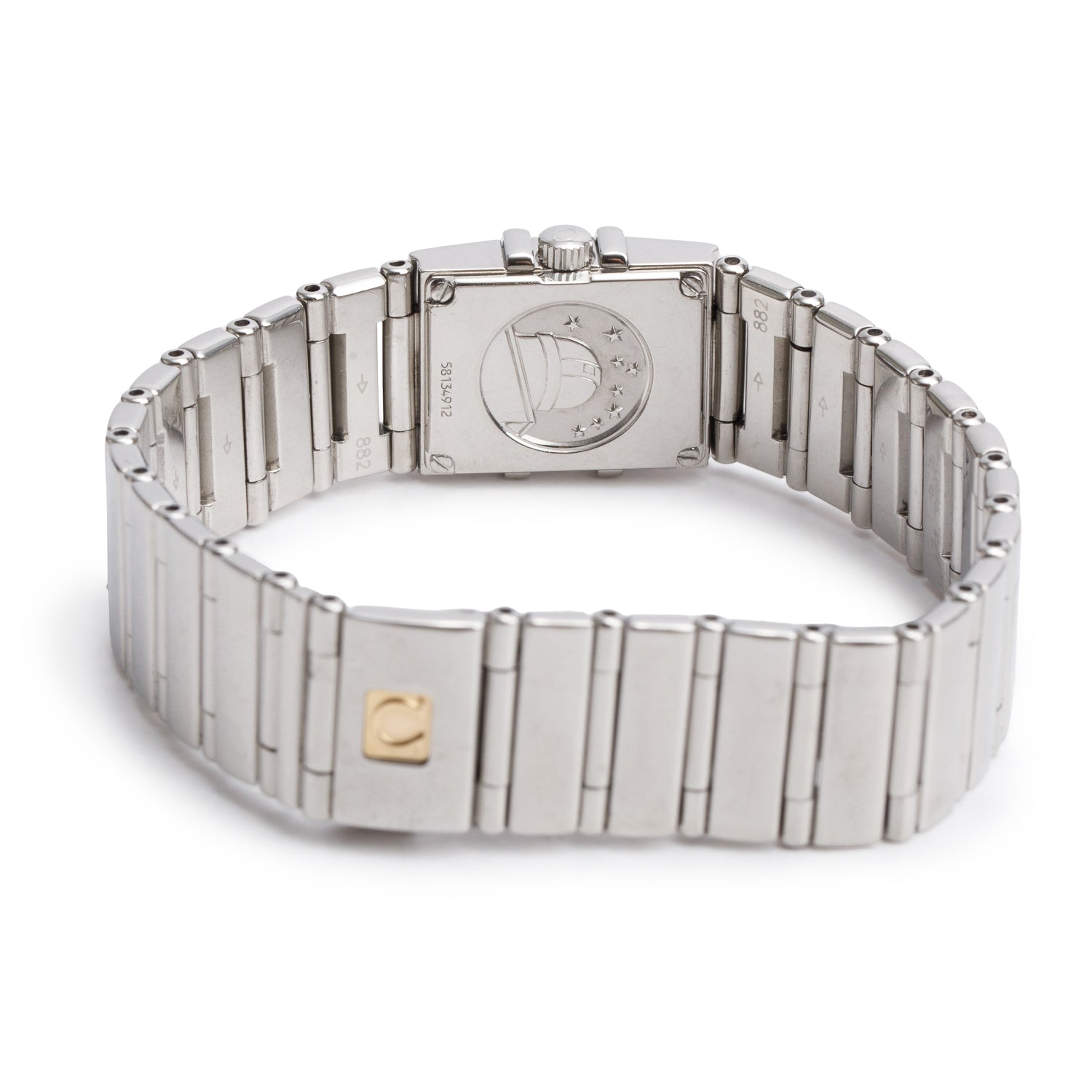 Omega Stainless Steel Constellation Quadra Quartz Watch Mother of Pearl Dial