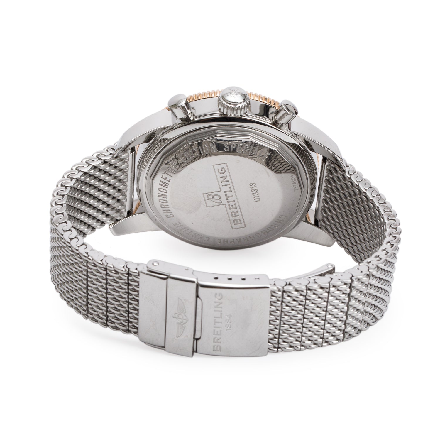 Breitling Stainless Steel & 18k Rose Gold Superocean Heritage Chronograph 44 MM Automatic Watch Black Dial U13313 w/ Box & Papers